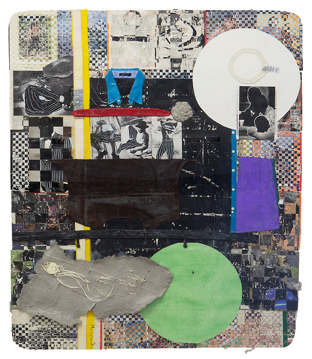 A mixed media piece by Troy Michie titled Los Atravesados/ The Skin Of The Earth Is Seamless, dated 2019.
