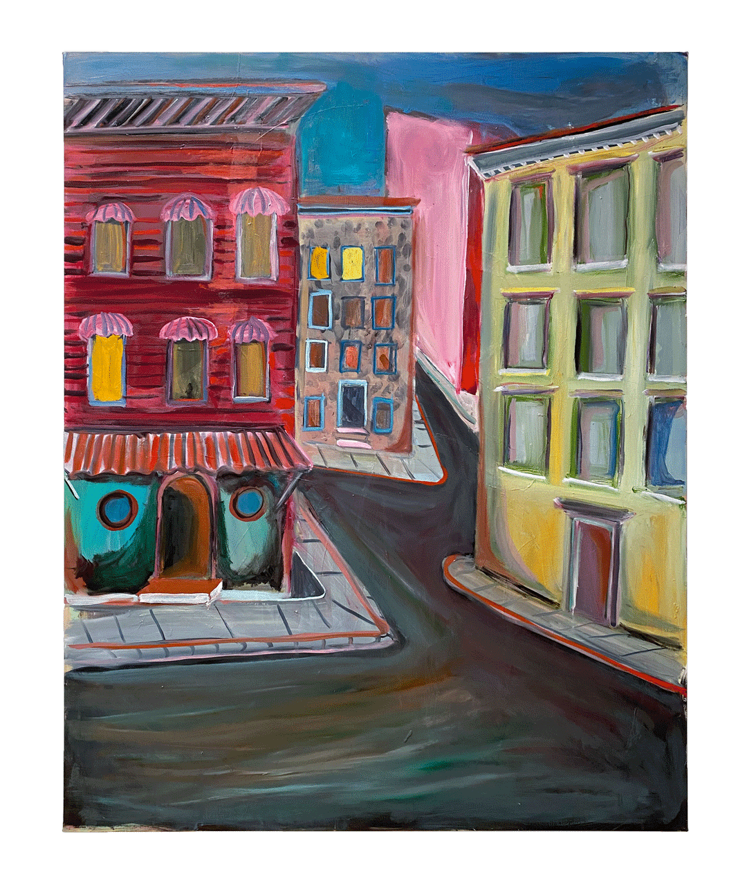 An untitled painting by Josh Smith, dated 2020.