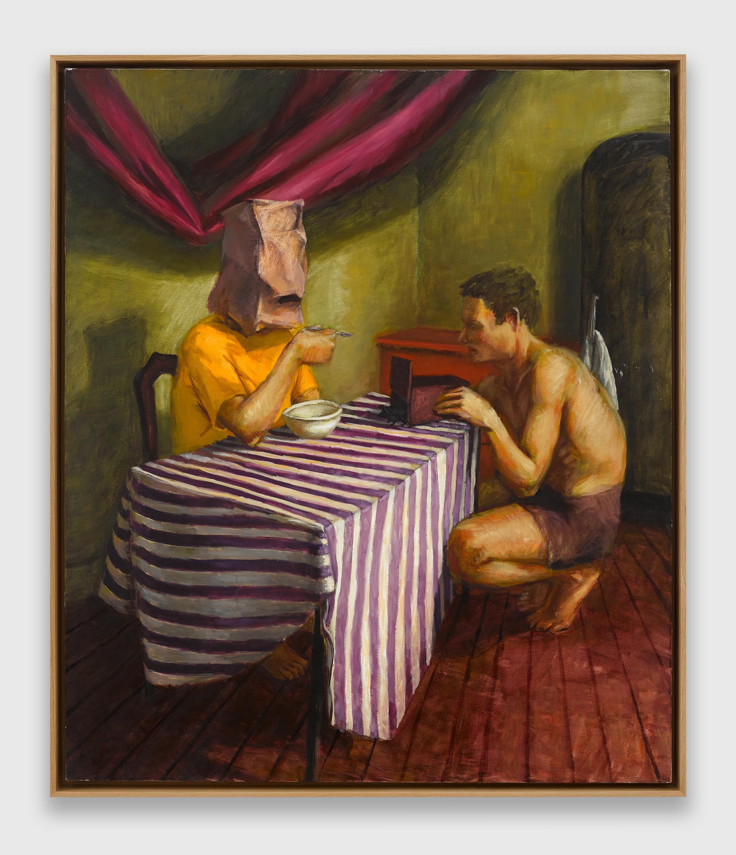 A painting by Hugh Steers, titled Mouse and Bowl, dated 1988.