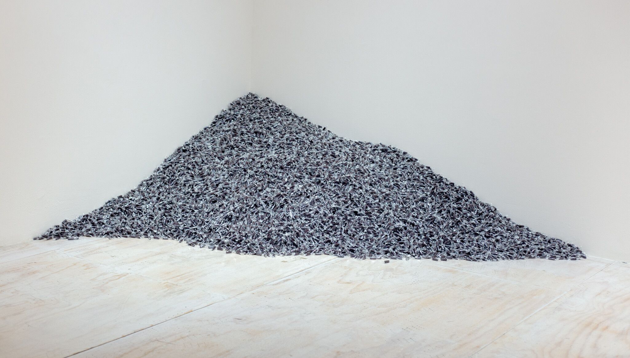 An installation view of an Untitled work or Public Opinion, dated 1991, as part of the exhibition titled Theater of Operations: The Gulf Wars 1991–2011, at MoMA PS1 in New York, dated 2019–2020