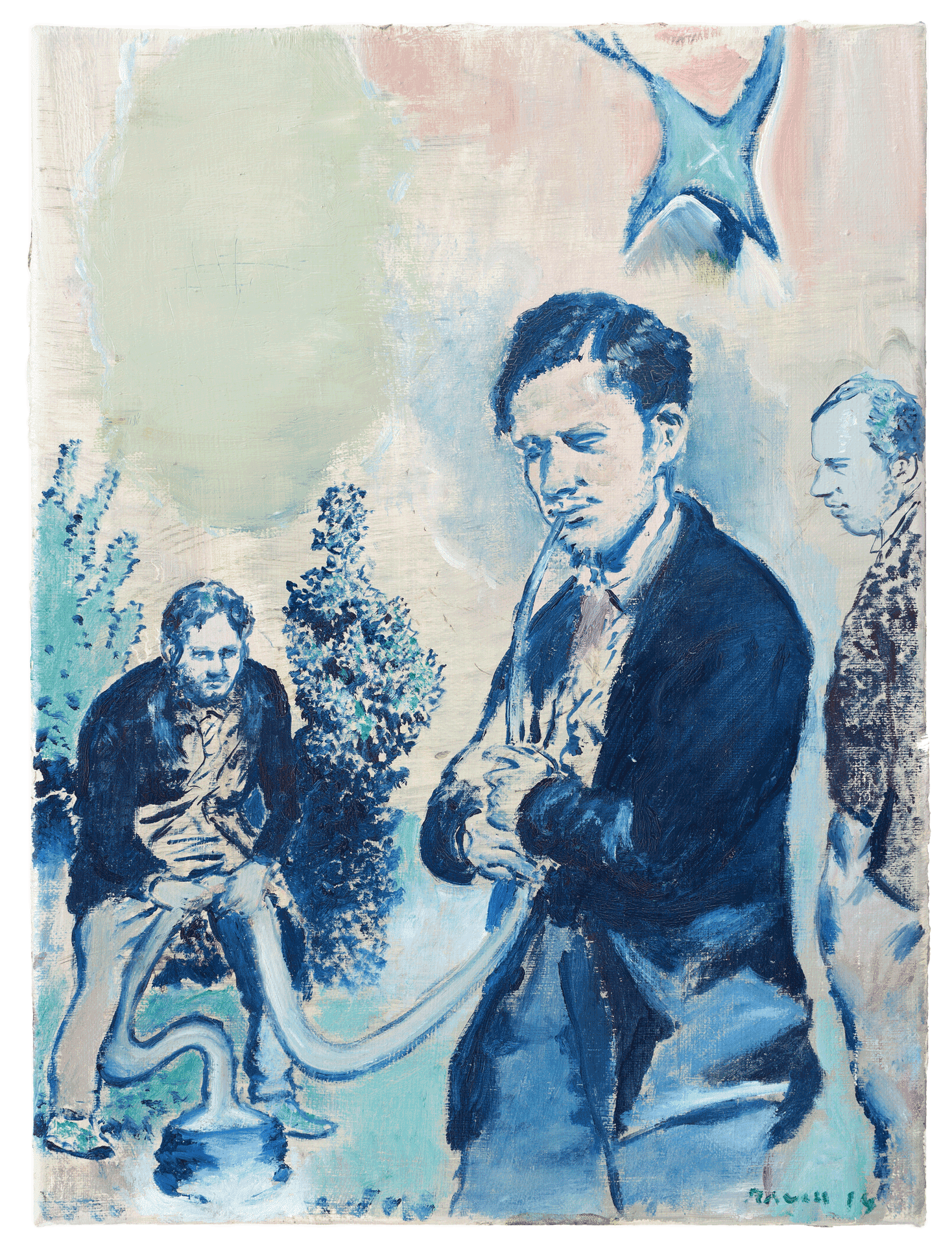 A painting by Neo Rauch, titled Sauger, dated 2014.