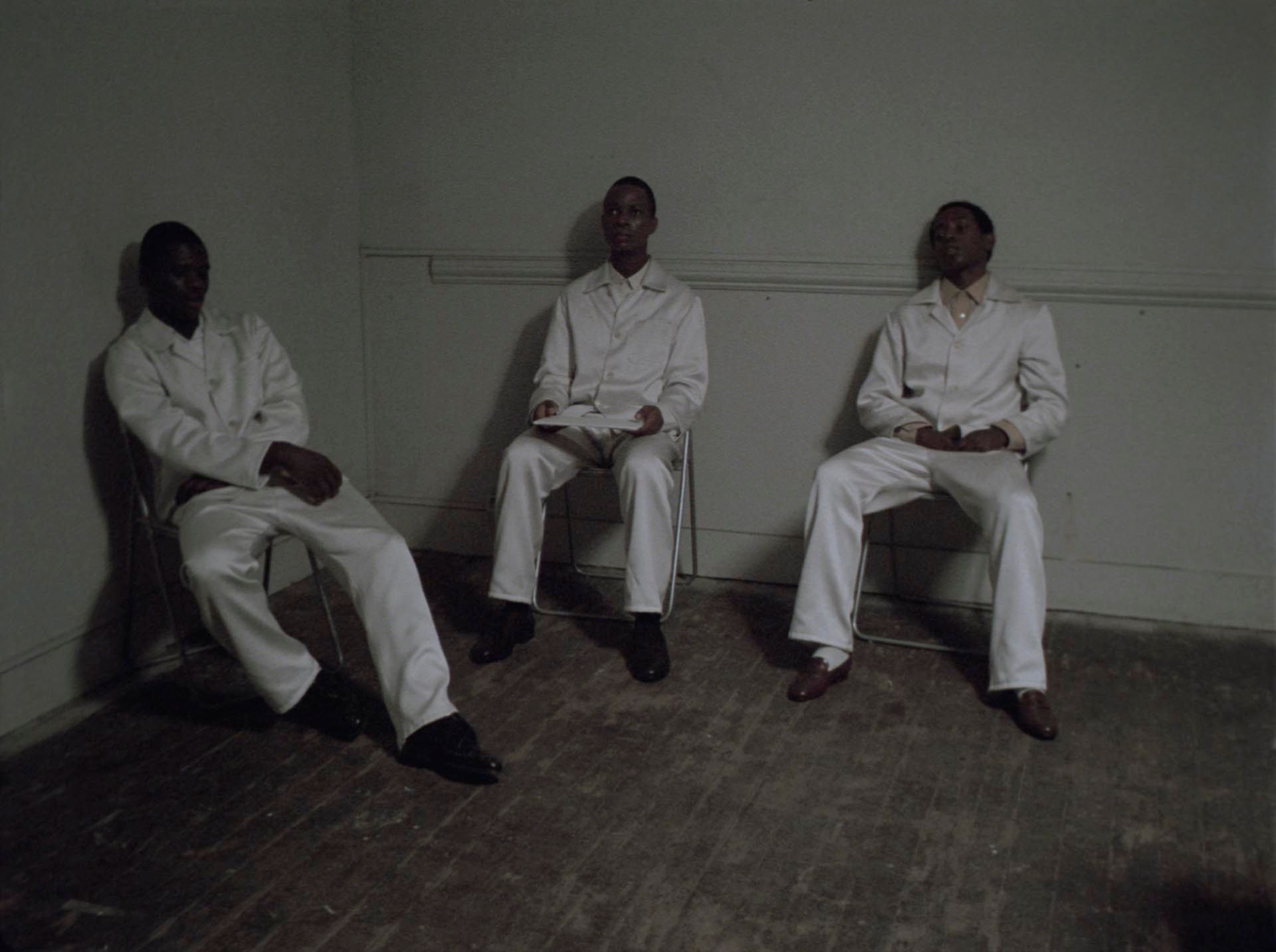 A still from a film titled The Storm, by Michael Borremans, dated 2006.