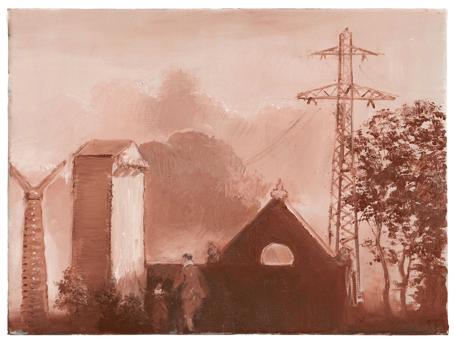 A painting by Neo Rauch, titled Die Zuleitung, dated 2016.