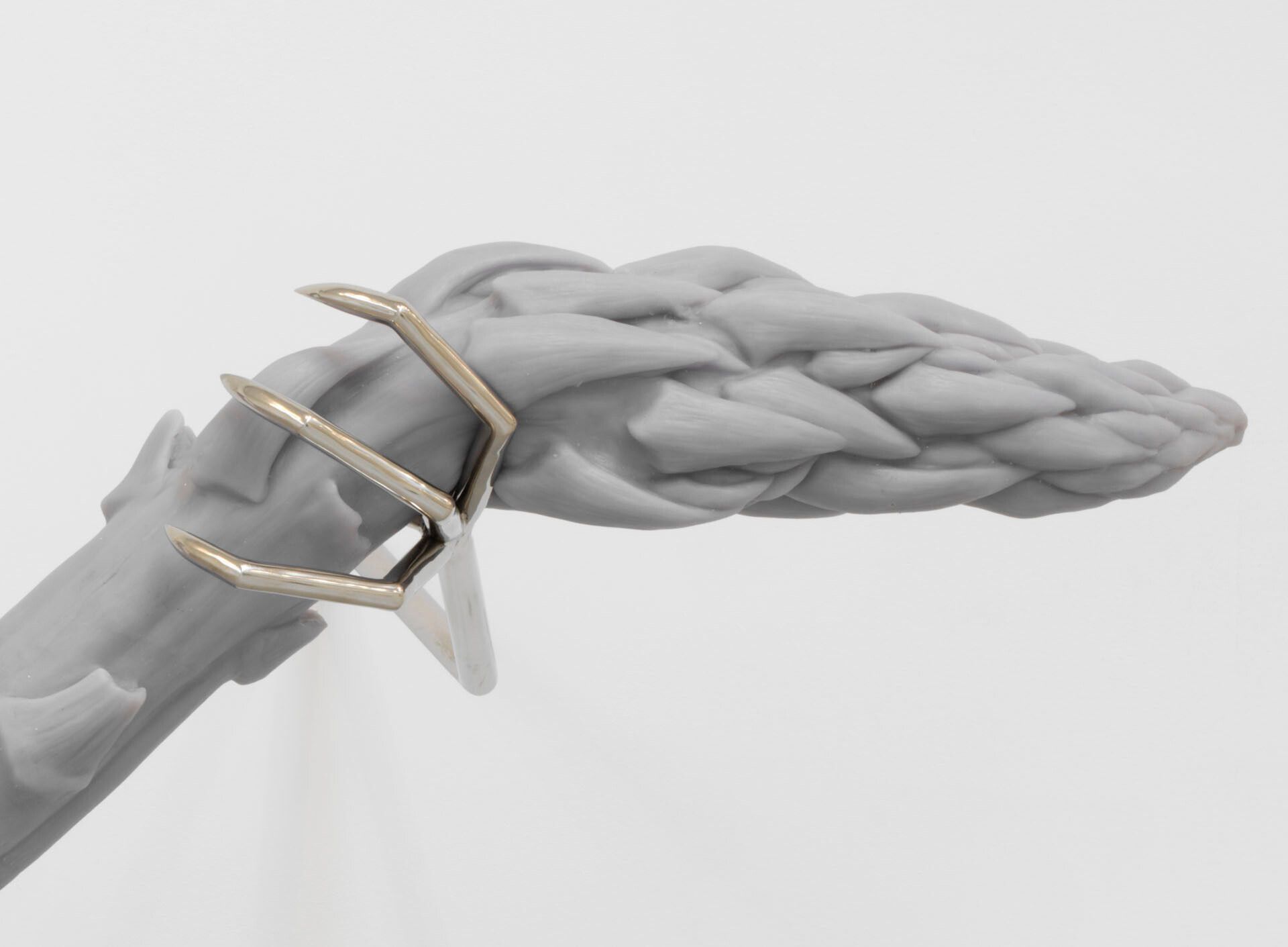 A detail from an untitled sculpture by Hannah Levy, dated 2018.