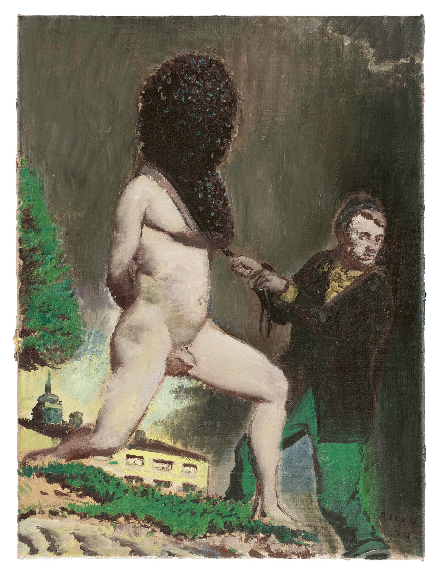 A painting by Neo Rauch, titled Am Rand, dated 2014.