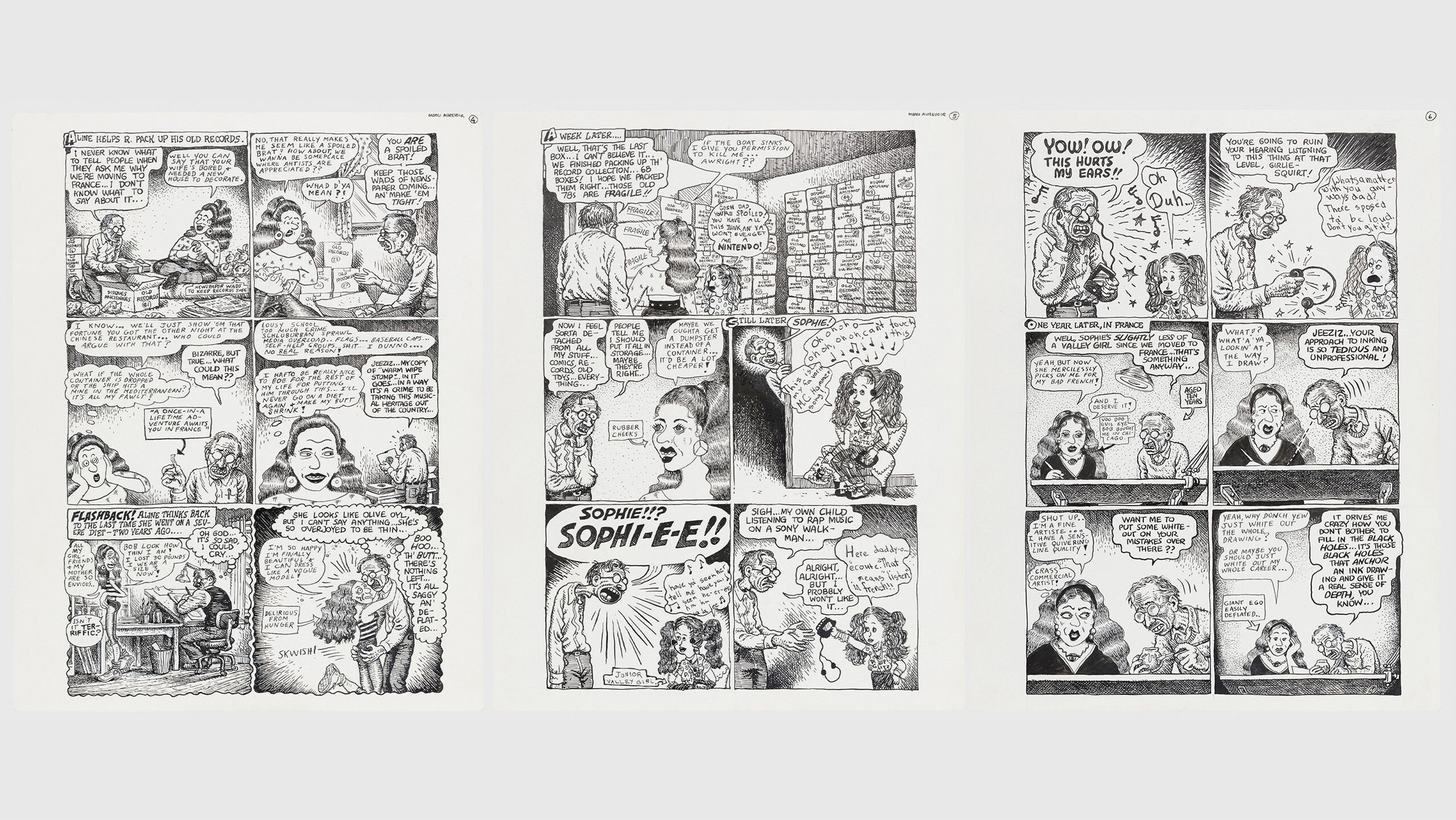Pages from Aline 'n' Bob 'n' Sophie in Euro-Dirty Laundry: "Merci au Revoir" dated 1992