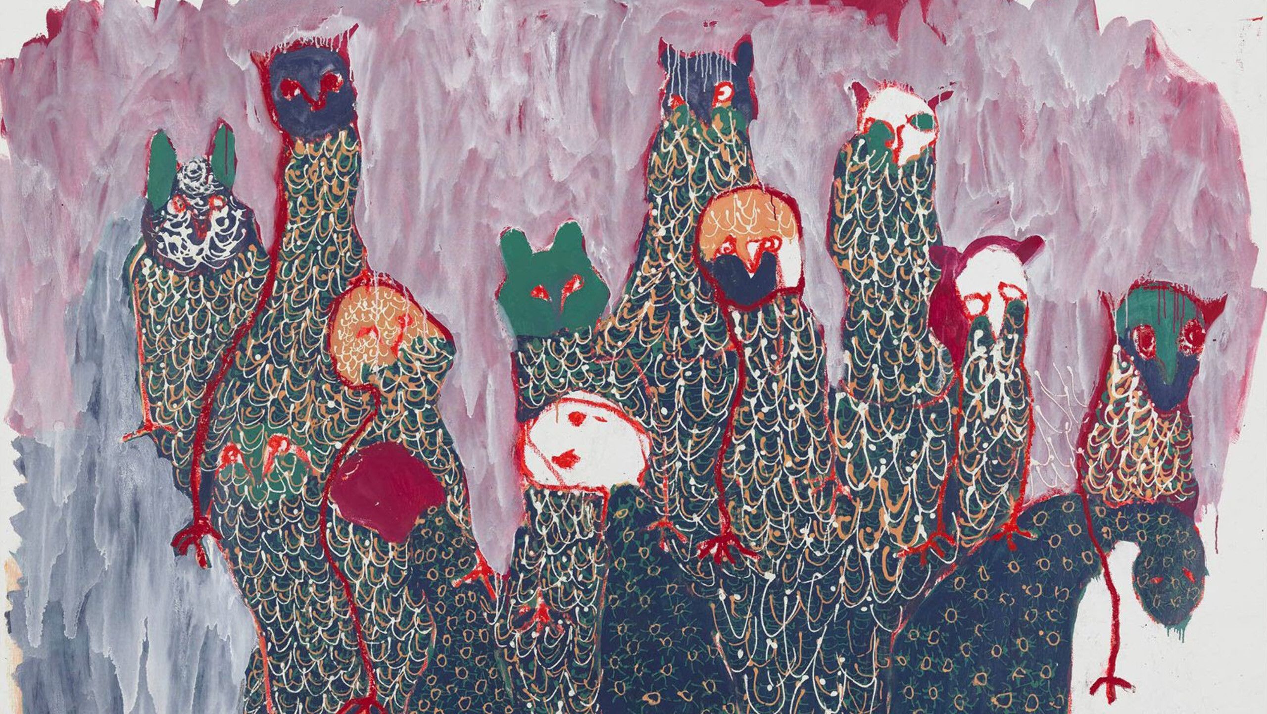A detail from a work by Portia Zvavahera, Title to be confirmed , 2021.