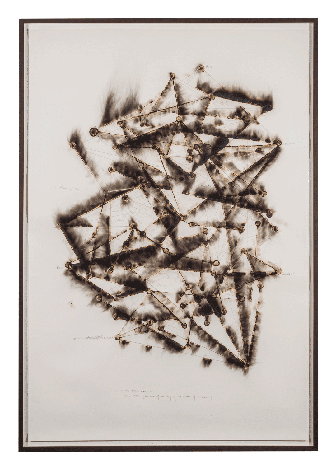 A work on paper by Jitish Kallat, titled Wind Study (the hour of the day of the month of the season), dated 2016.