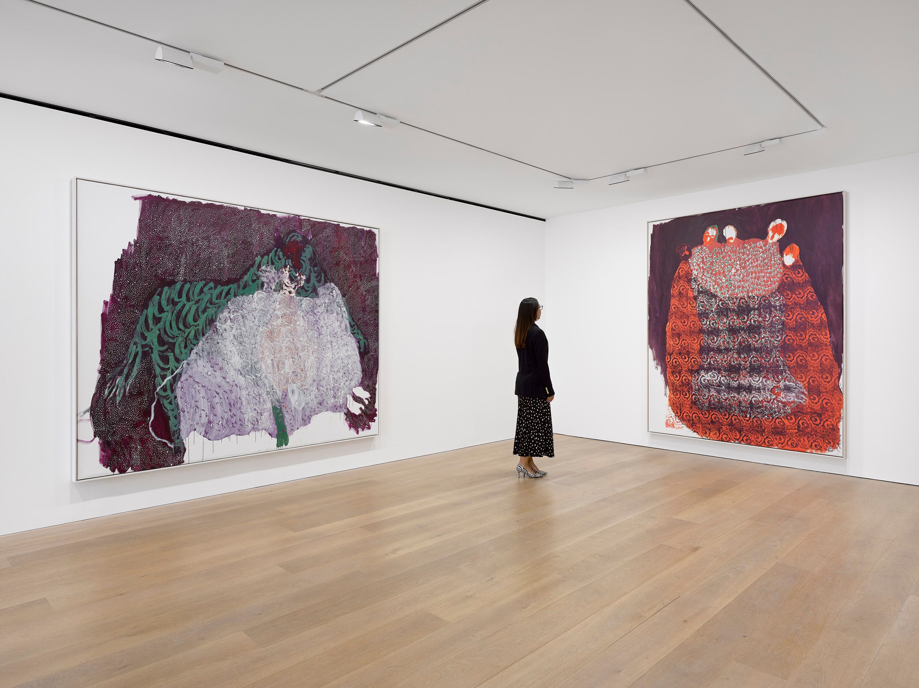 Installation shot from Portia Zvavahera's exhibition in New York 2021