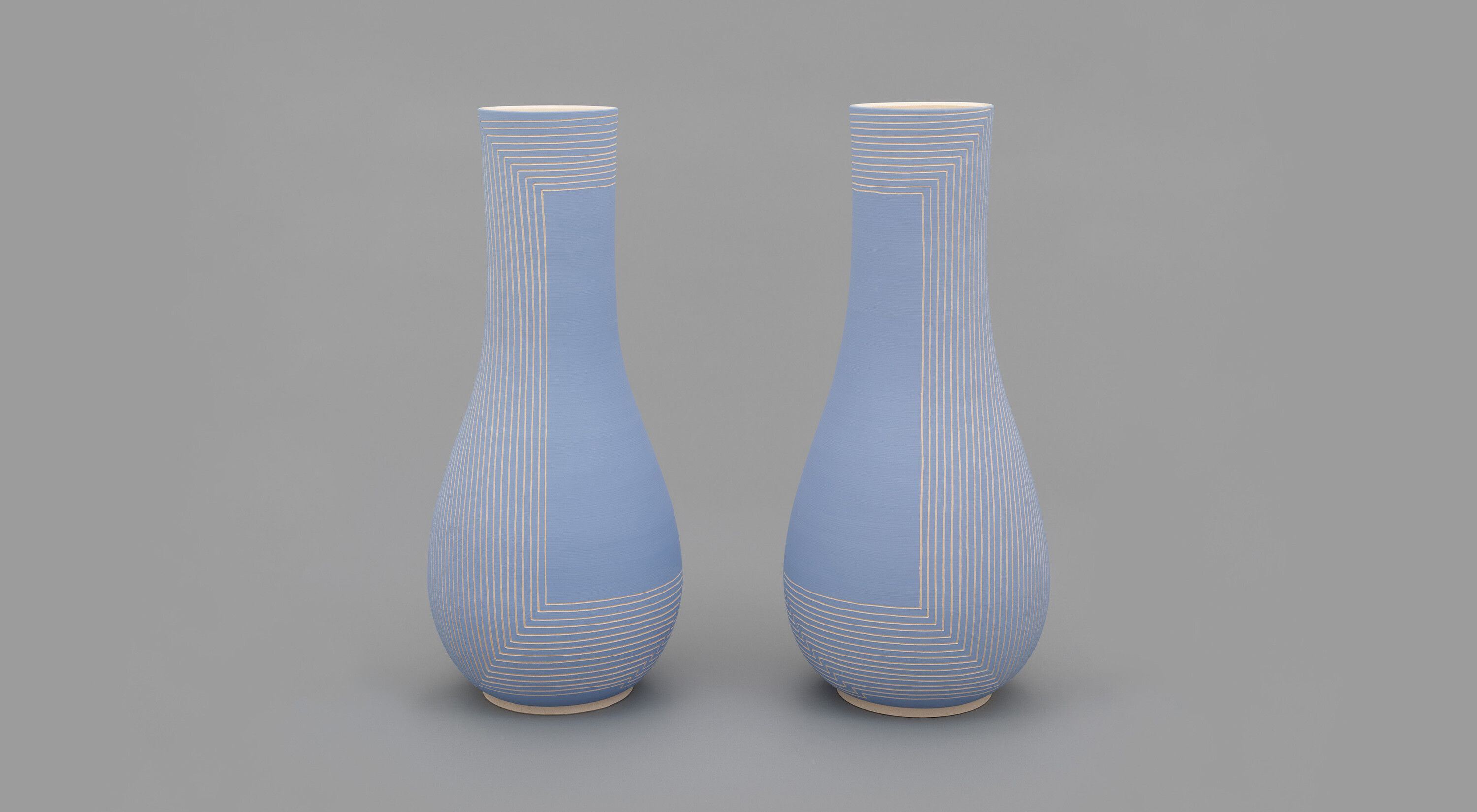 A stoneware sculpture in two parts by Shio Kusaka, titled group 60, dated 2020.