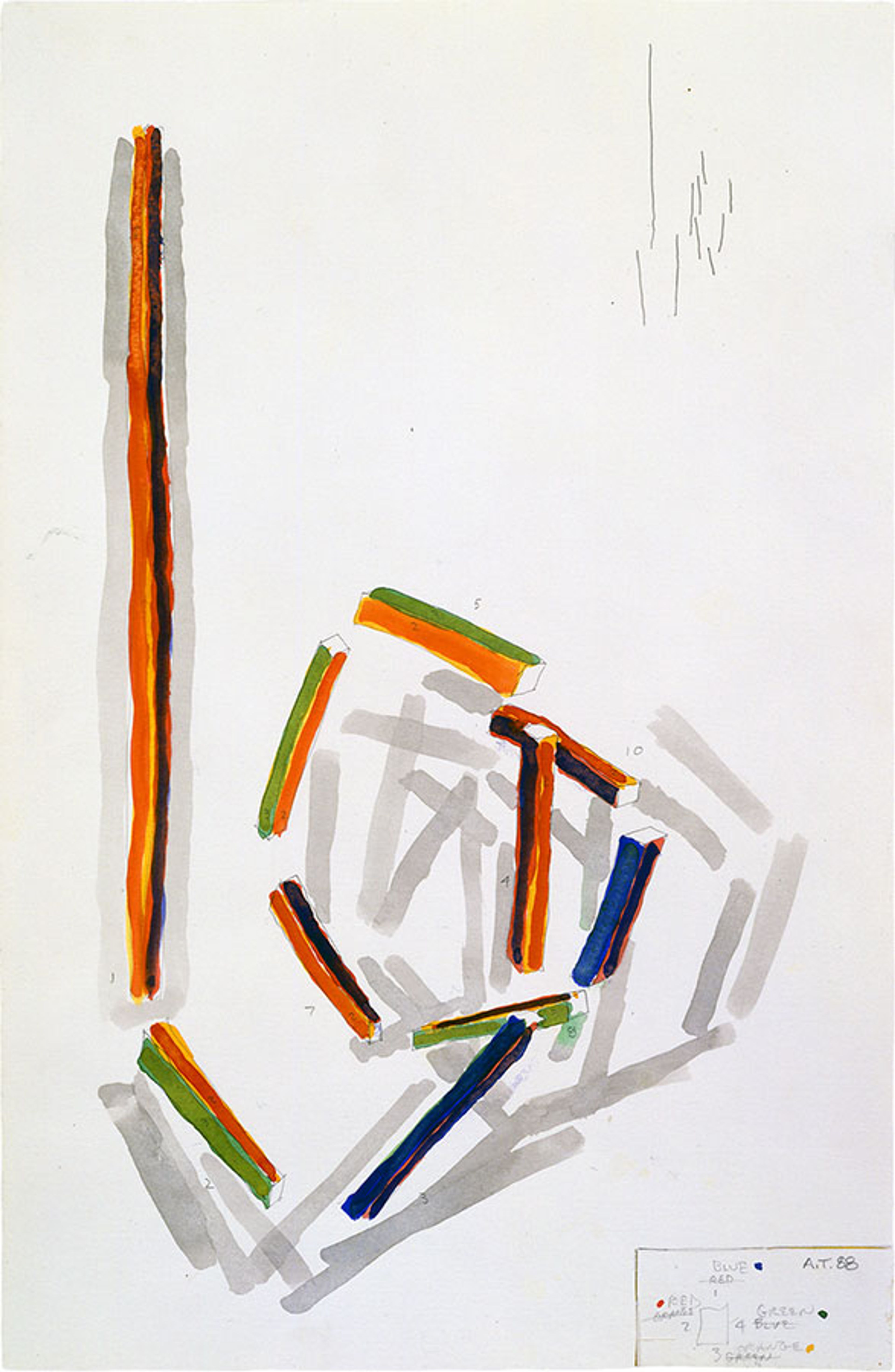 An untitled mixed media work on paper by Al Taylor, dated 1988.