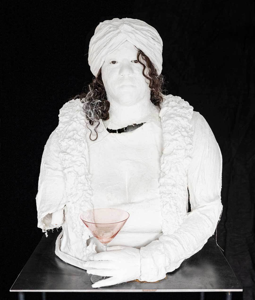 A sculpture by Karon Davis titled Quarantini, dated 2020.