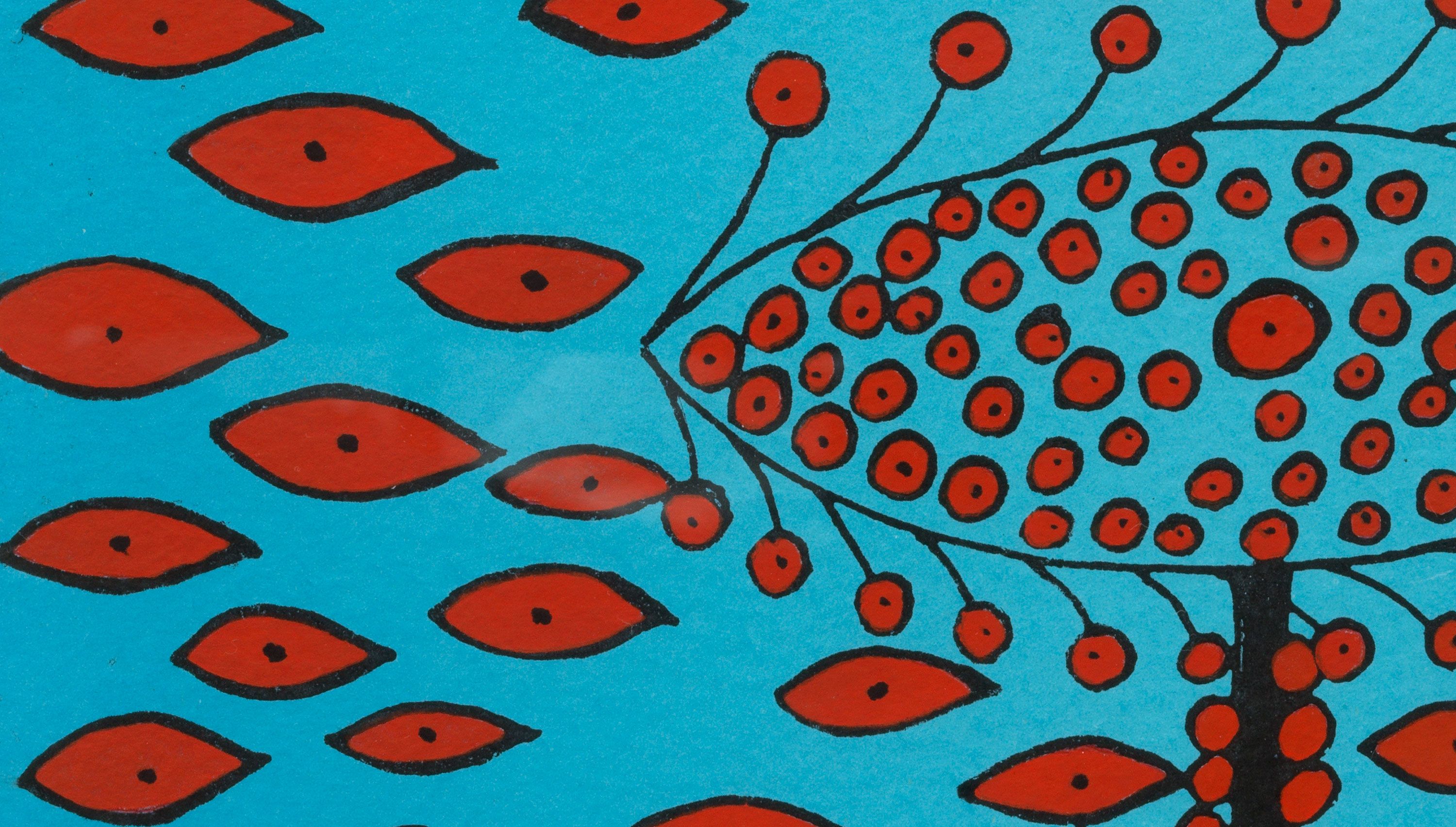 Detail of a work by Yayoi Kusama, titled "Sunset," dated 2011