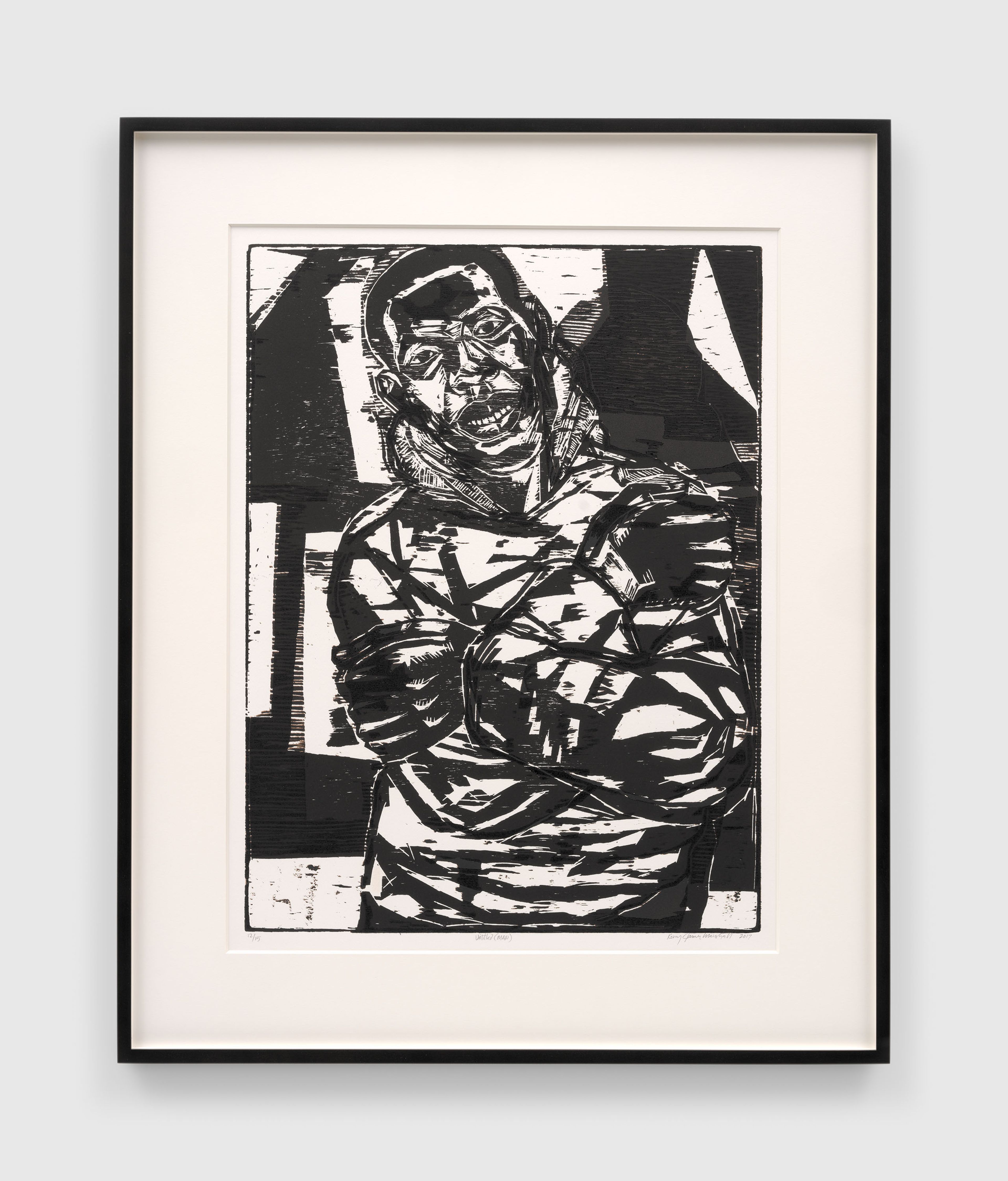 A print by Kerry James Marshall, called Untitled (Man), dated 2017.