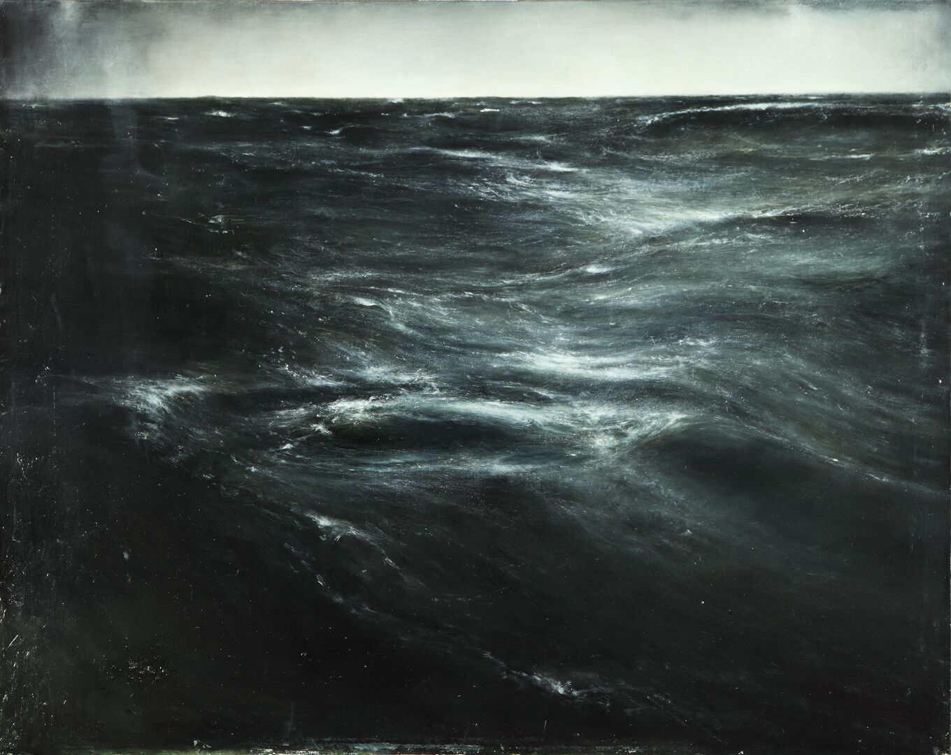 An oil and enamel painting on canvas by Thierry de Cordier, titled, MER DU NORD, Étude n°1, dated 2011.