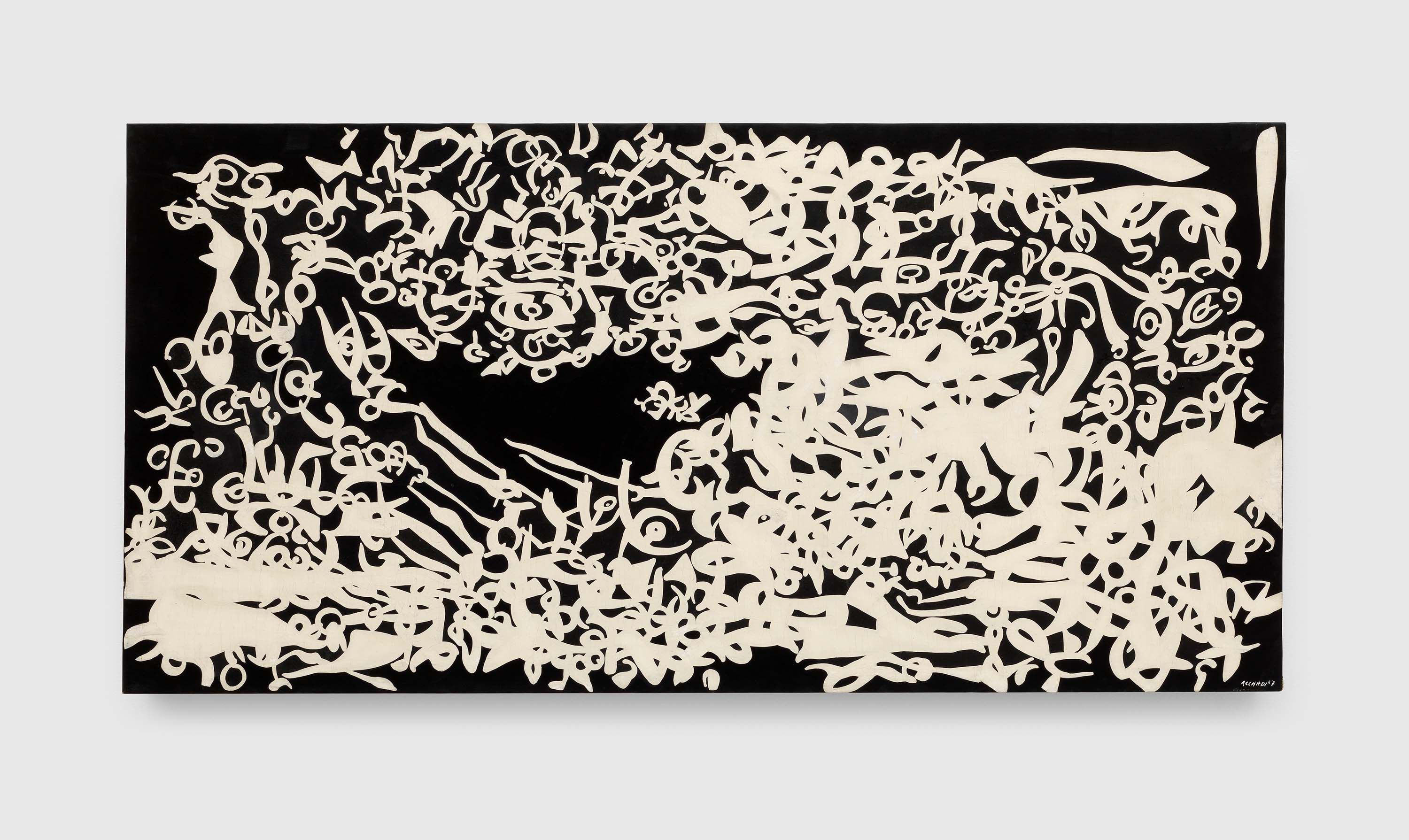 A painting by Carla Accardi, titled Integrazione n. 7, dated 1957.