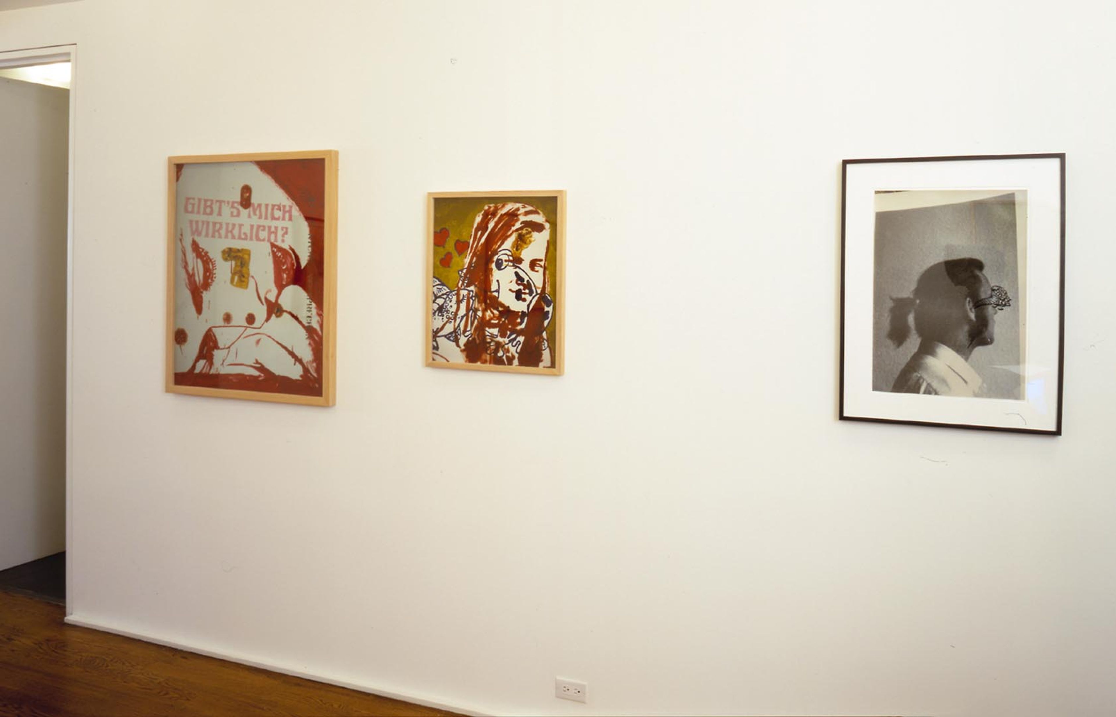 An installation view of the exhibition Martin Kippenberger: Selected Works, at David Zwirner New York, dated 2002.