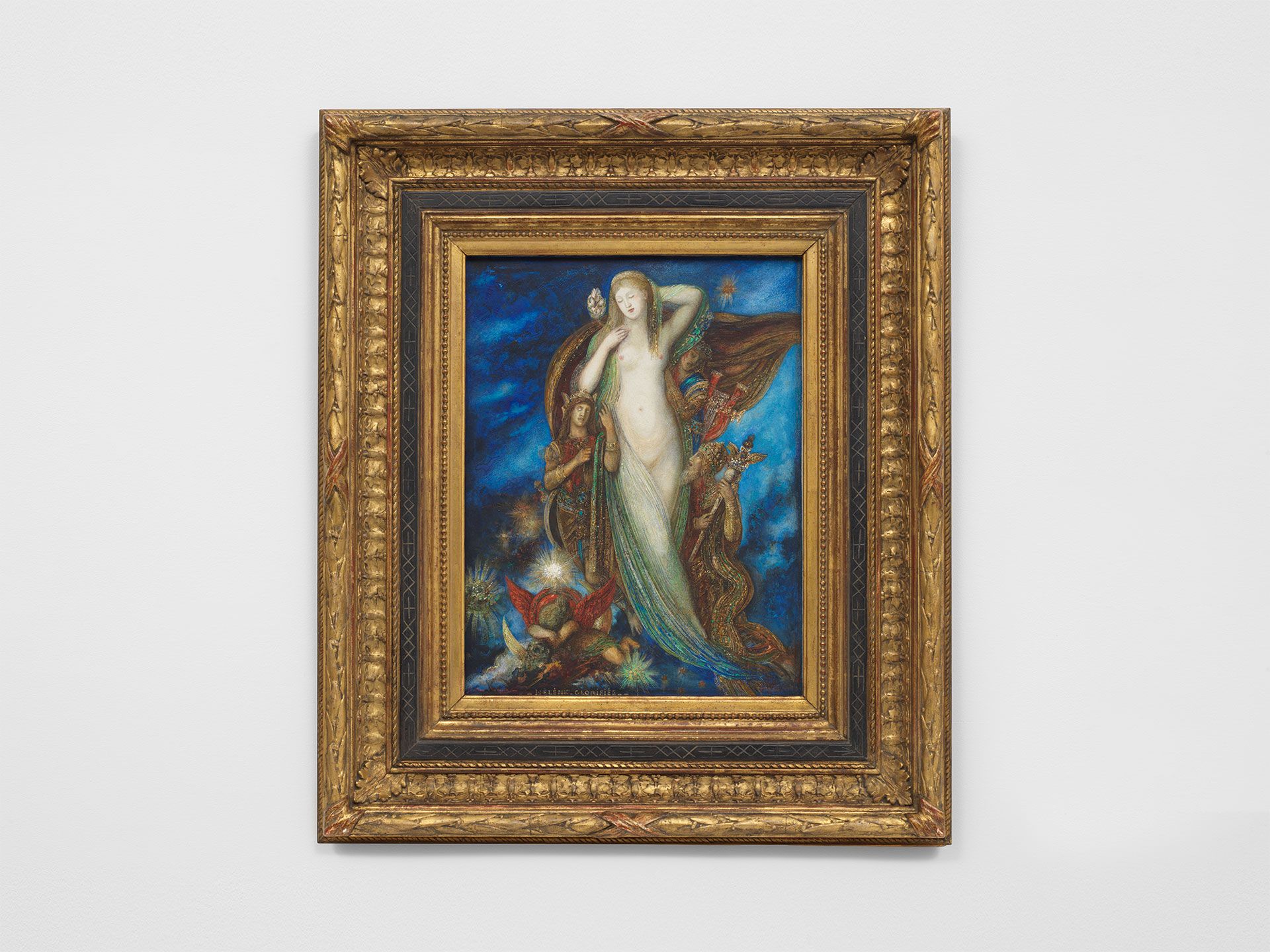 A painting by Gustave Moreau, titled H√©l√®ne Glorif√©e, translated as Helen Glorified, dated 1896.