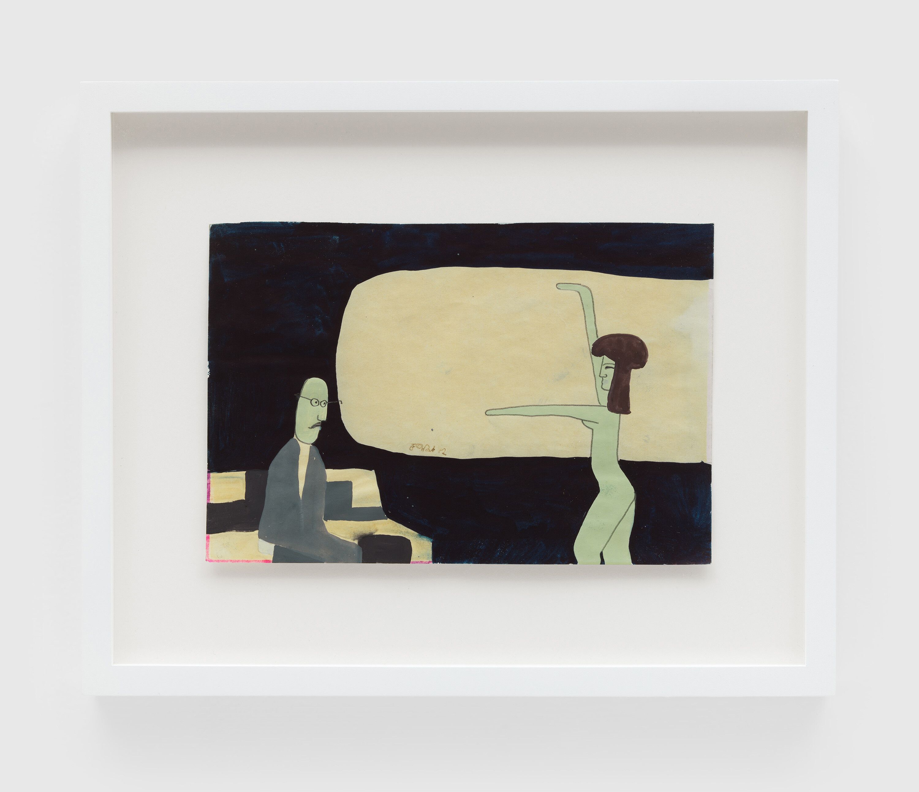 An untitled drawing by Franz West, dated 1972.