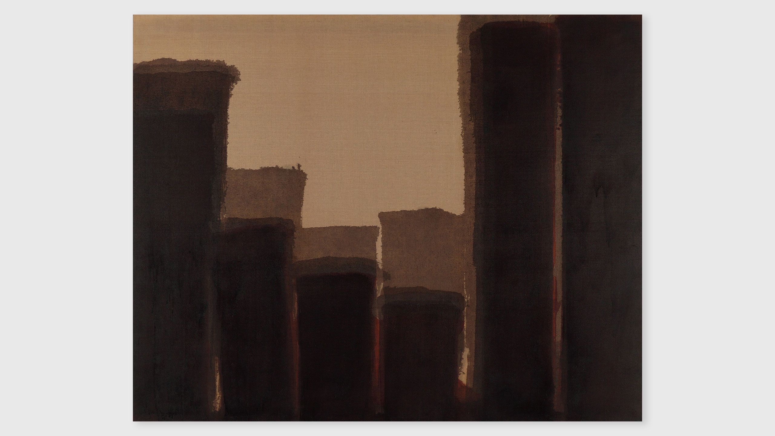 An artwork by Yun Hyong-keun, titled Burnt Umber, dated 1980. Image © Yun Seong-ryeol. Courtesy PKM Gallery, Seoul and David Zwirner