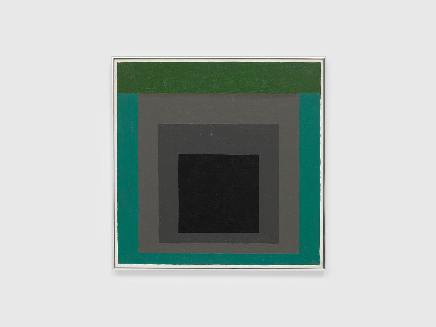 A painting by Josef Albers, titled Homage to the Square, dated 1961.