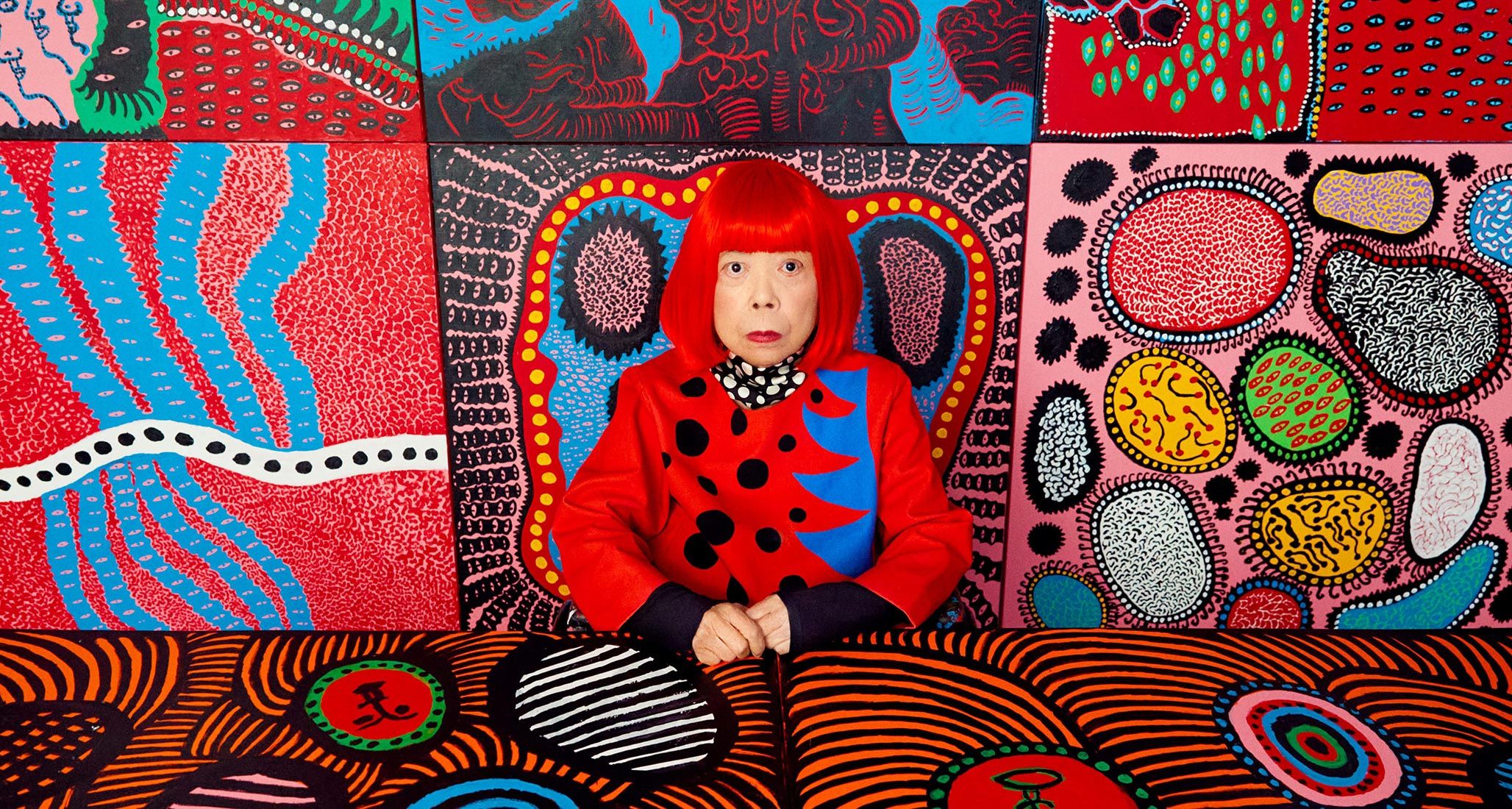 A portrait of Yayoi kusama, dated 2020.