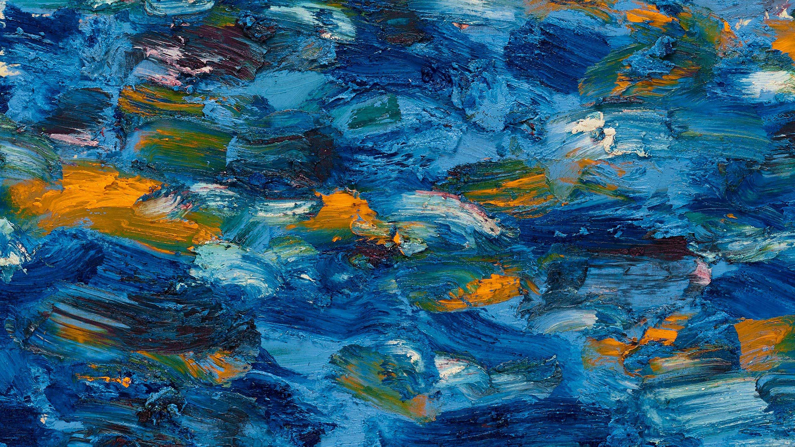 A detail of a painting by Oscar Murillo, titled surge (poetics of flight), dated 2021