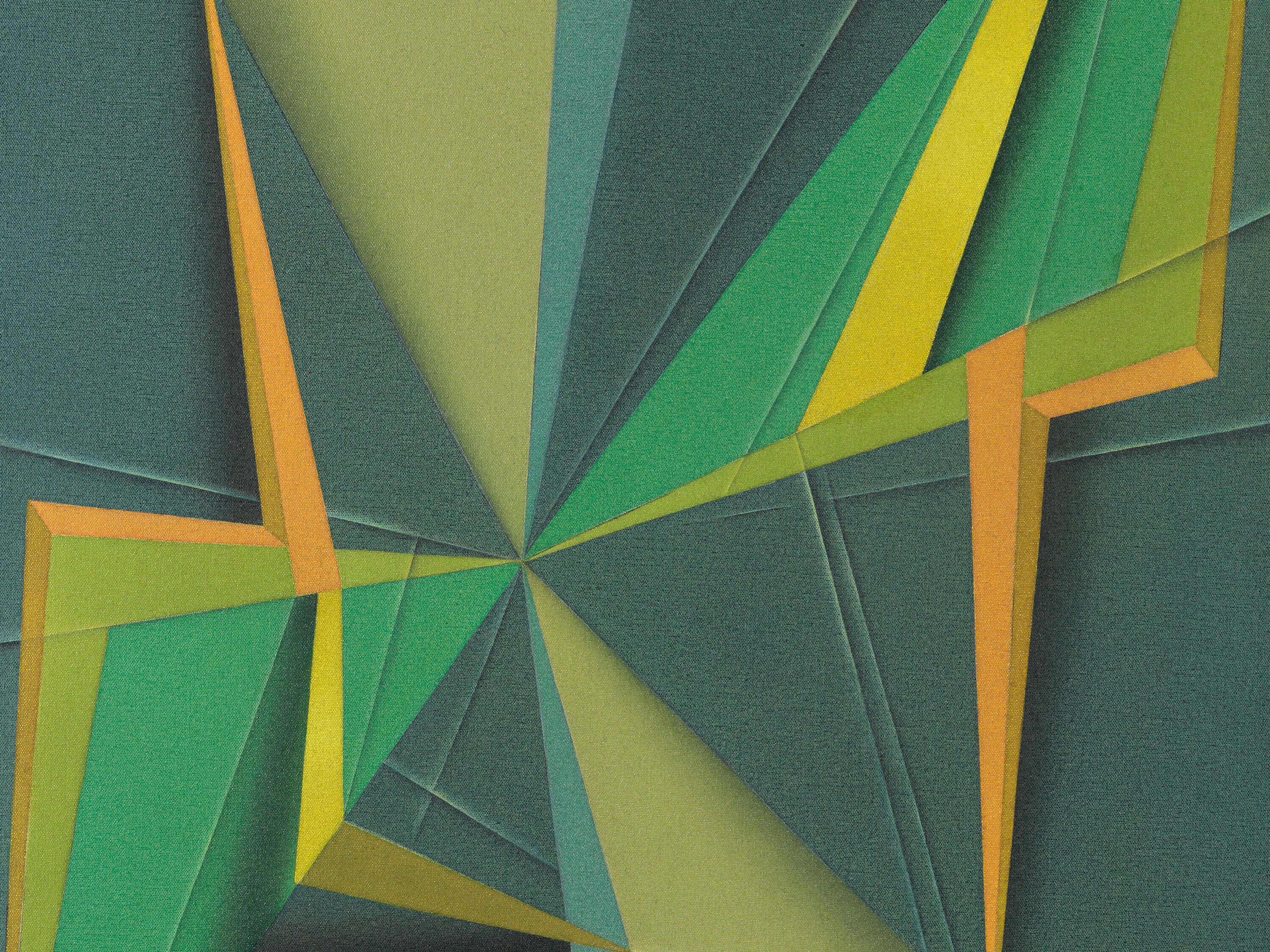 A detail from a painting by Tomma Abts, titled Heerko, dated 2024.