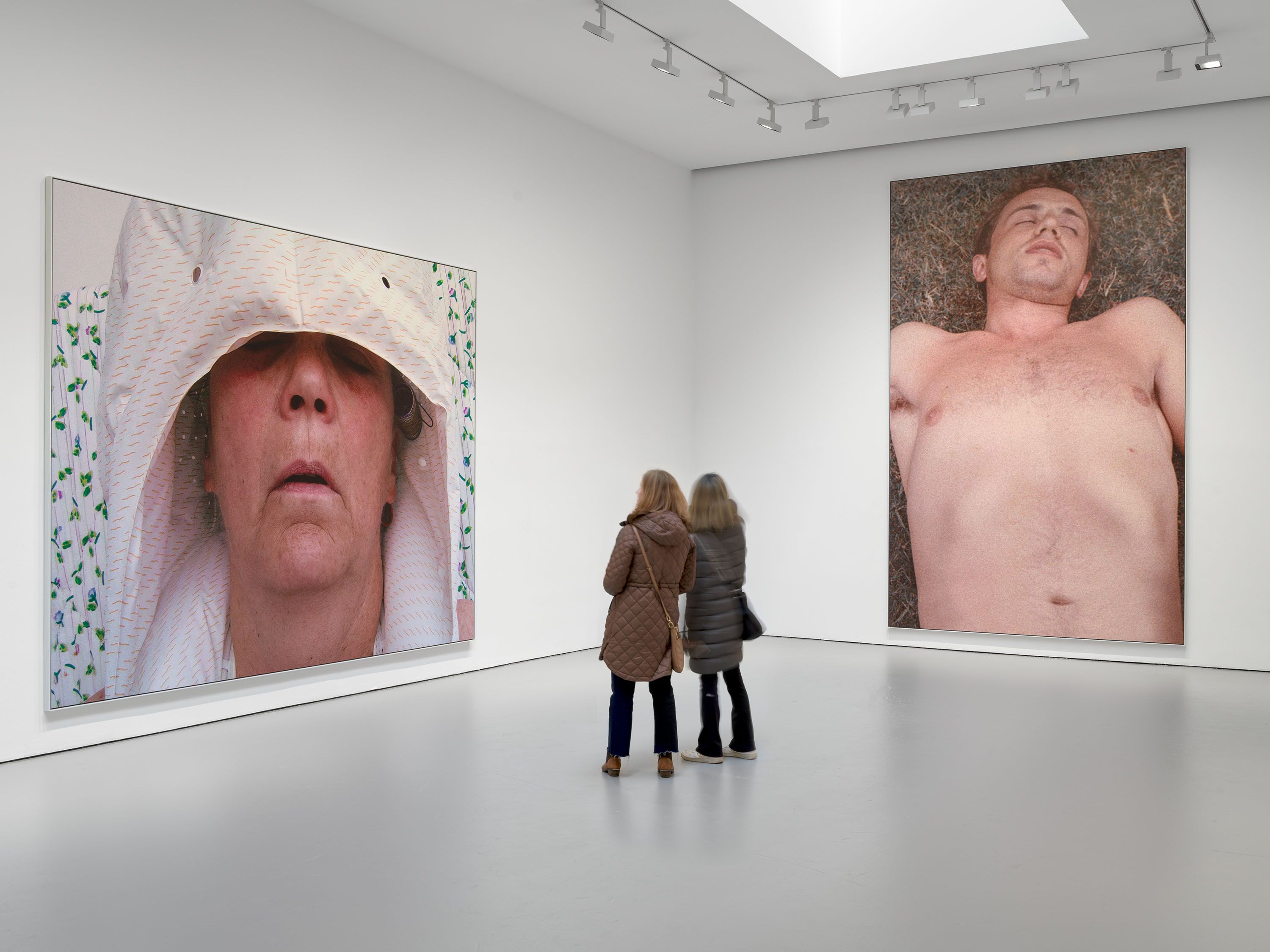 An installation view of the exhibition, Steven Shearer: Profaned Travelers, at David Zwirner in New York, dated 2024