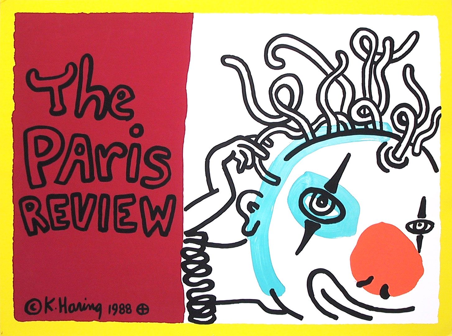 A print by Keith Haring, titled Paris Review, dated 1988
