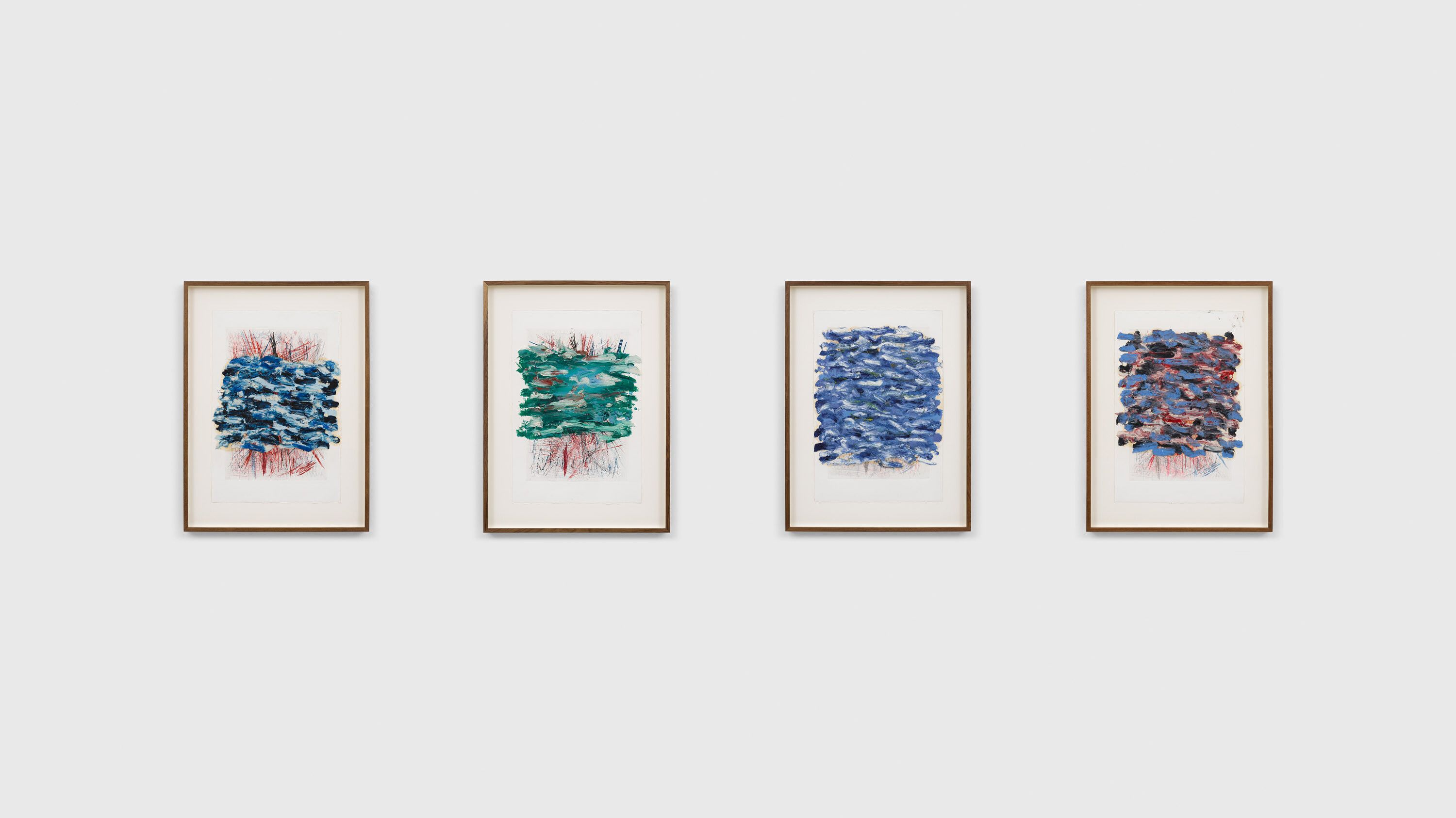 Installation view, Oscar Murillo: Surge, David Zwirner, New York