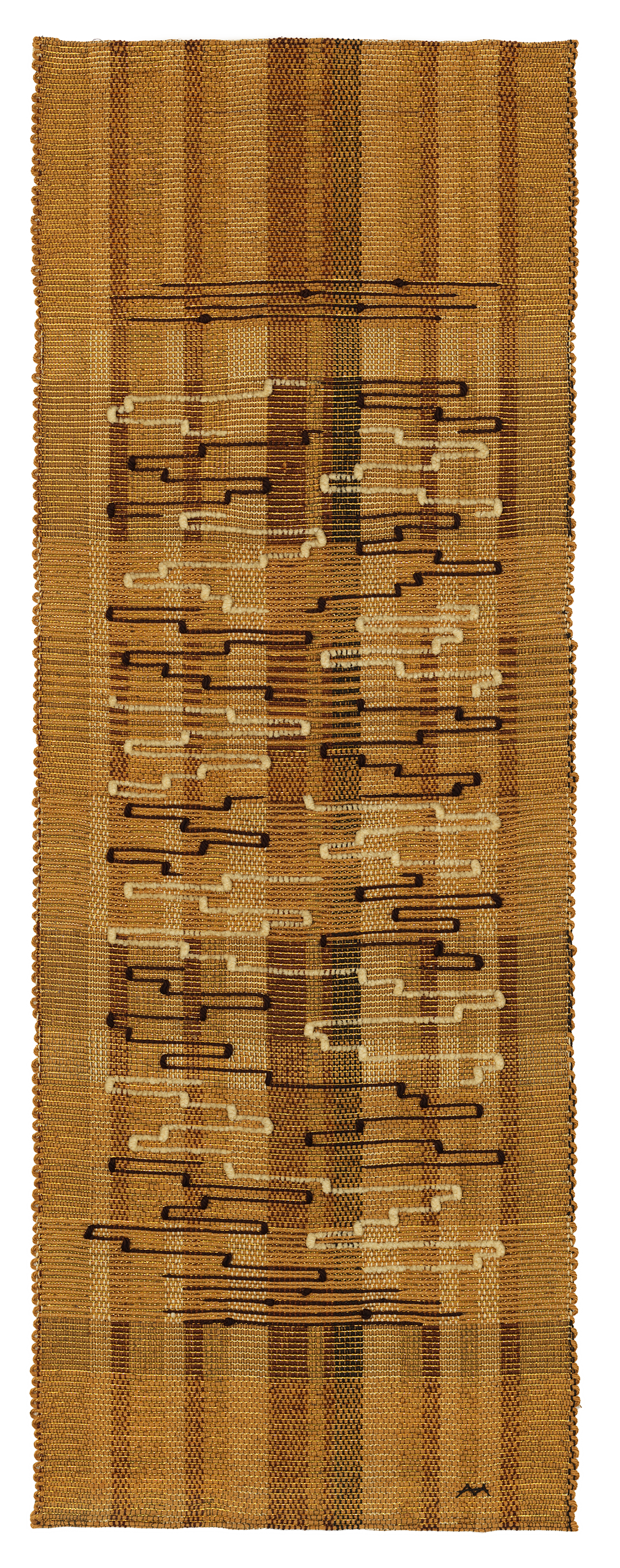 A weaving by Anni Albers, titled Scroll, dated 1962.