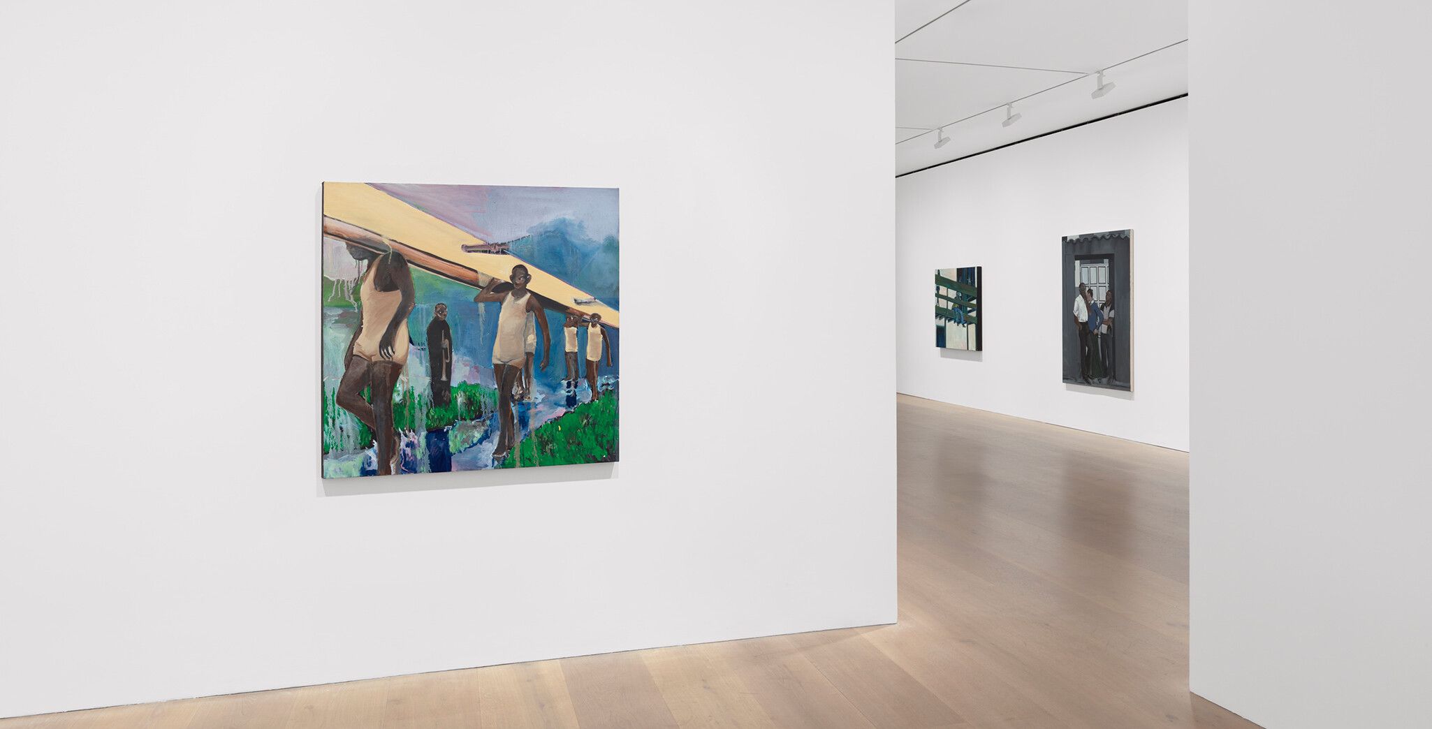 An installation view of an exhibition titled, Noah Davis, at David Zwirner, London, in 2021.