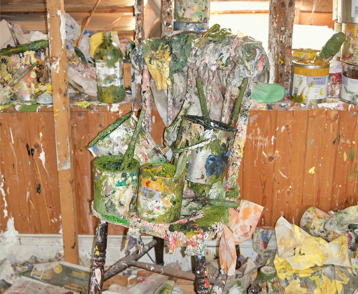 A Photo by Will Grundy of Rose Wylie’s studio.