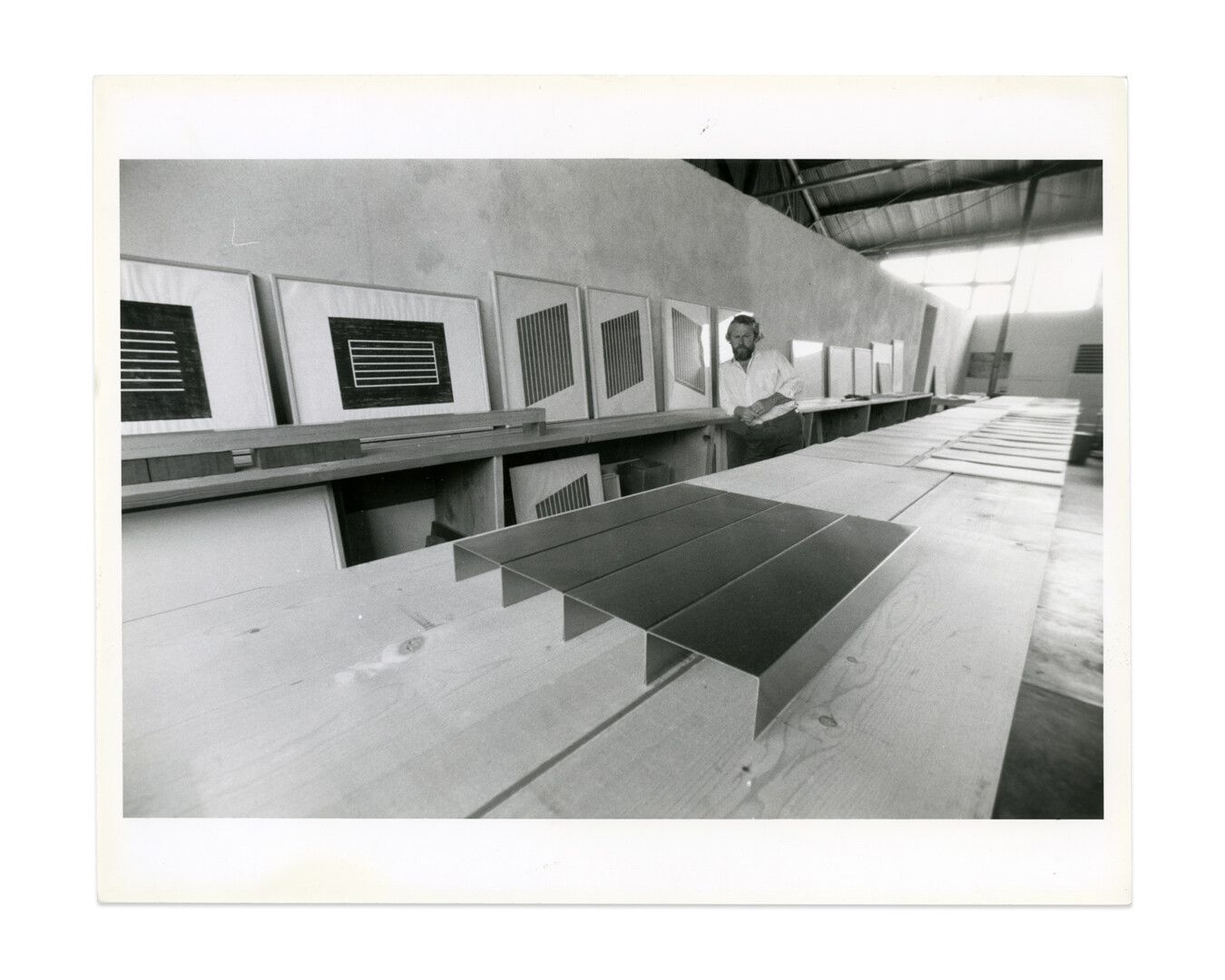 A photograph of Donald Judd in the Print Studio