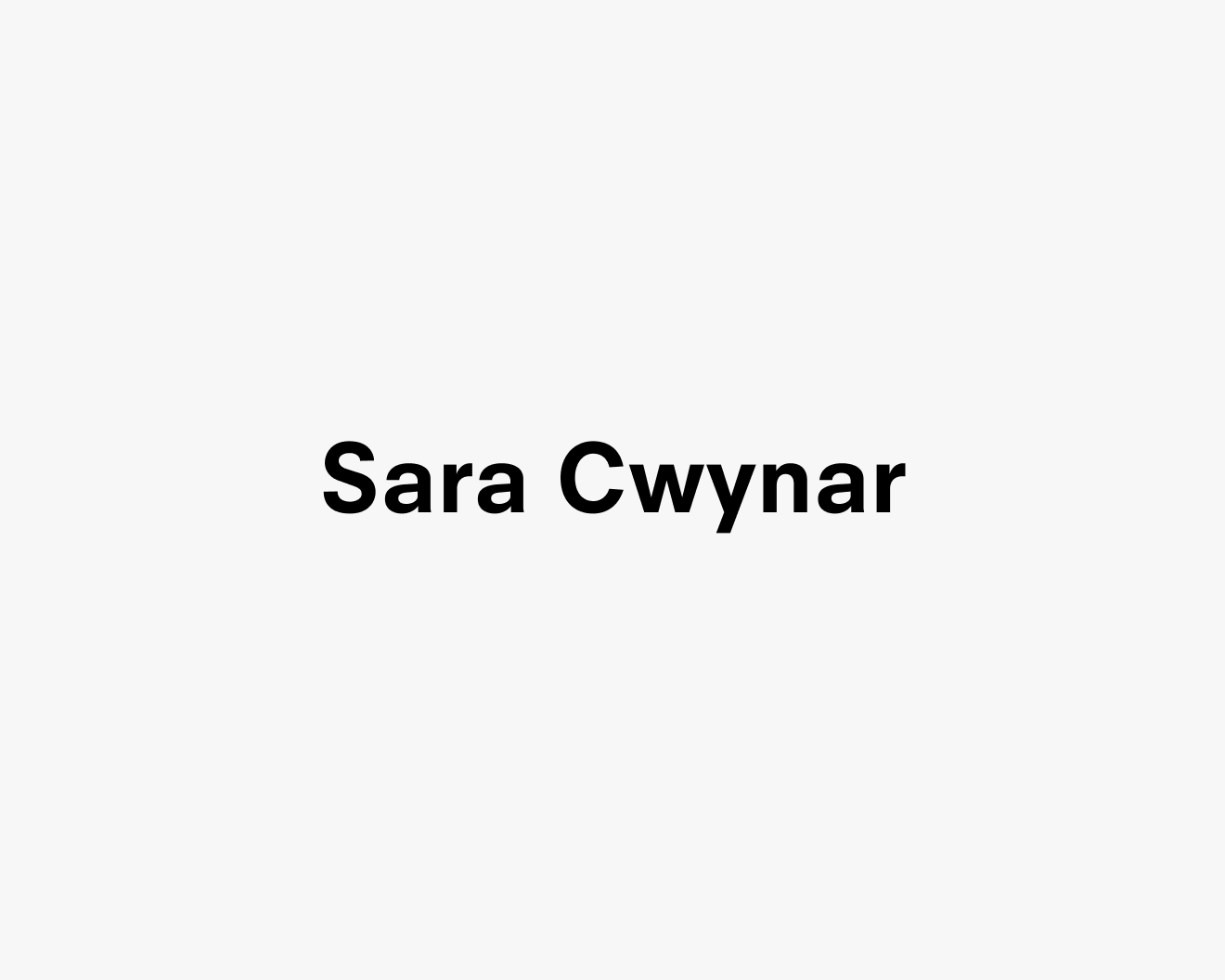 A text description that reads Sarah Cwynar