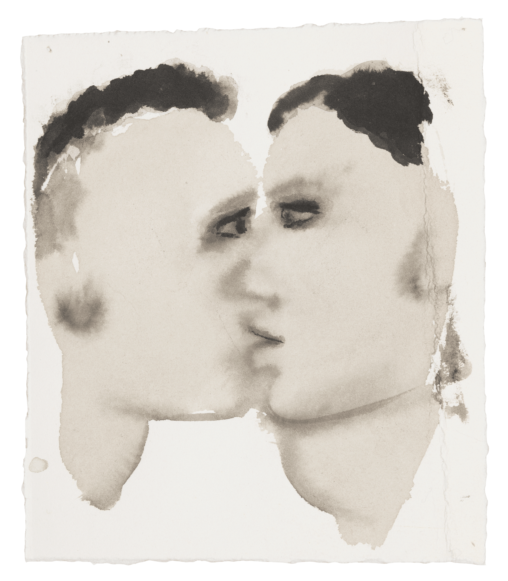 A drawing by Marlene Dumas, titled A lovestory, dated 2015 to 2016.