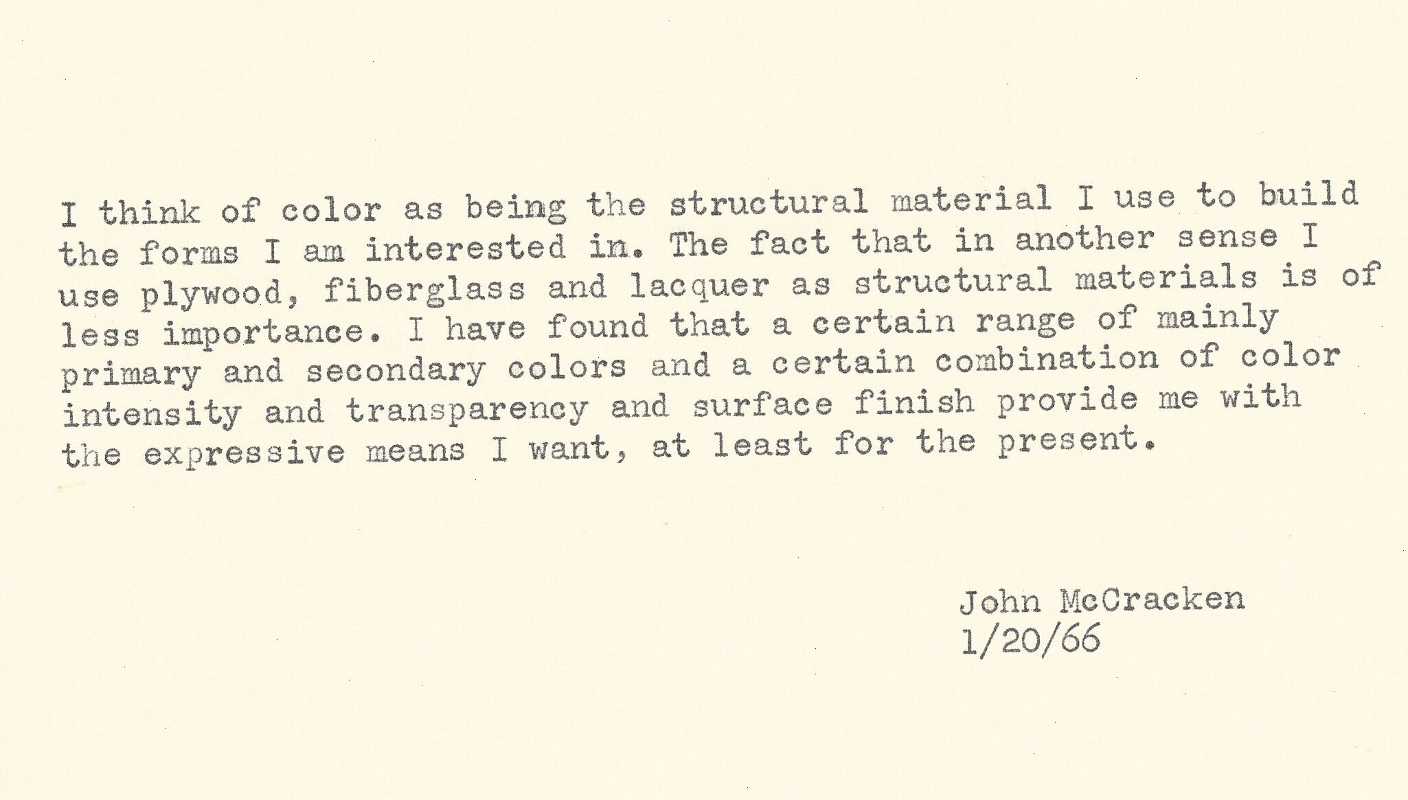 John McCracken sketchbook