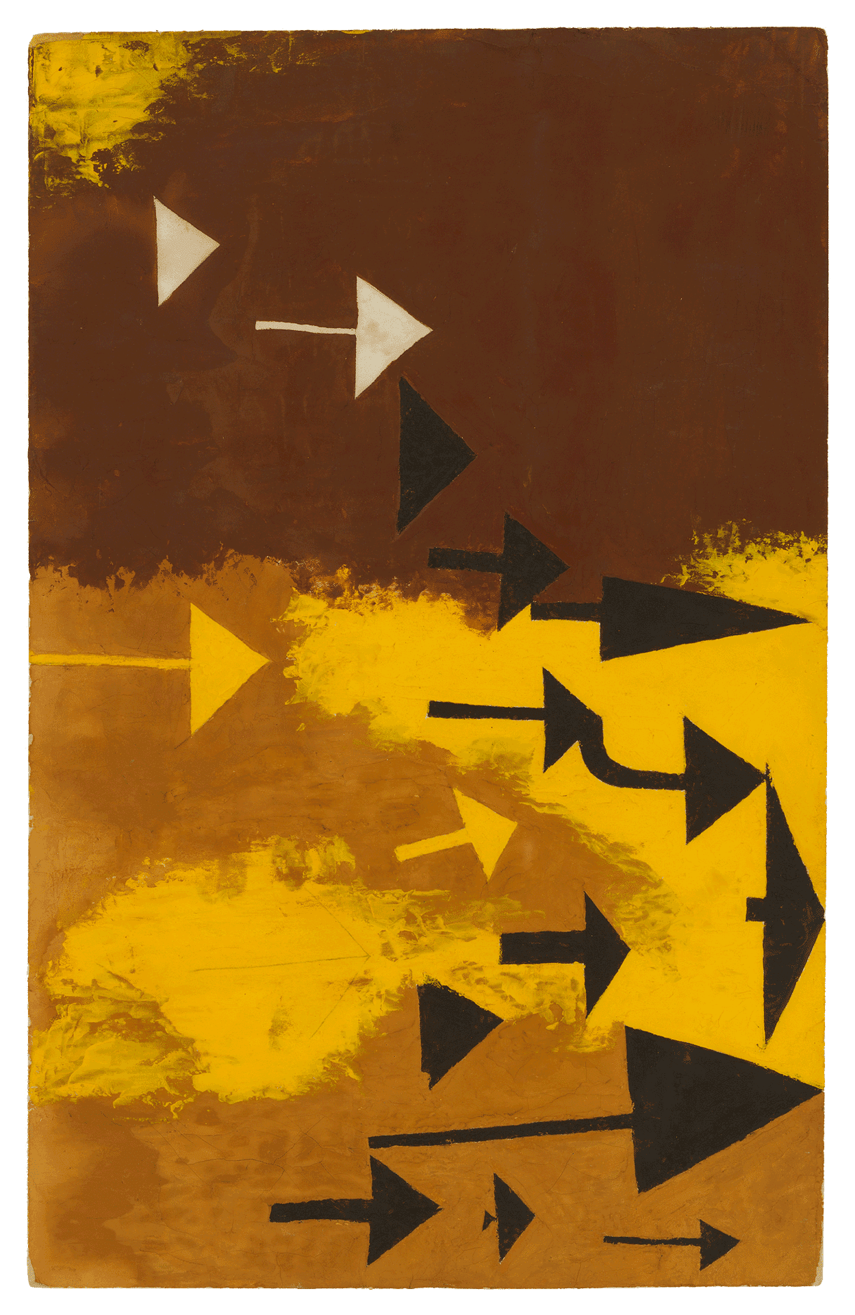 A painting by Ruth Asawa, titled Untitled (BMC.90, Arrows), dated 1946 to 1949.