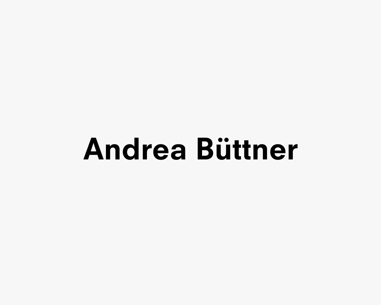 A text description that reads Andrea Büttner