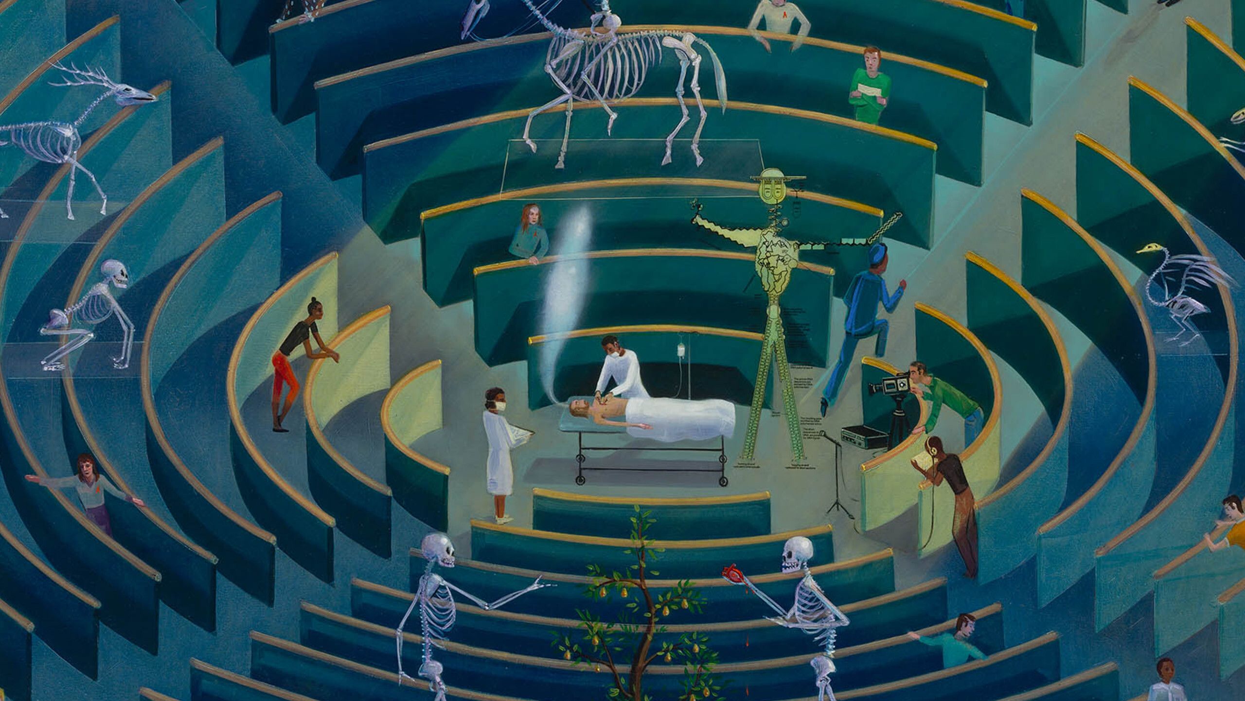 A detail view from the work titled Arena by Frank Moore, dated 1992