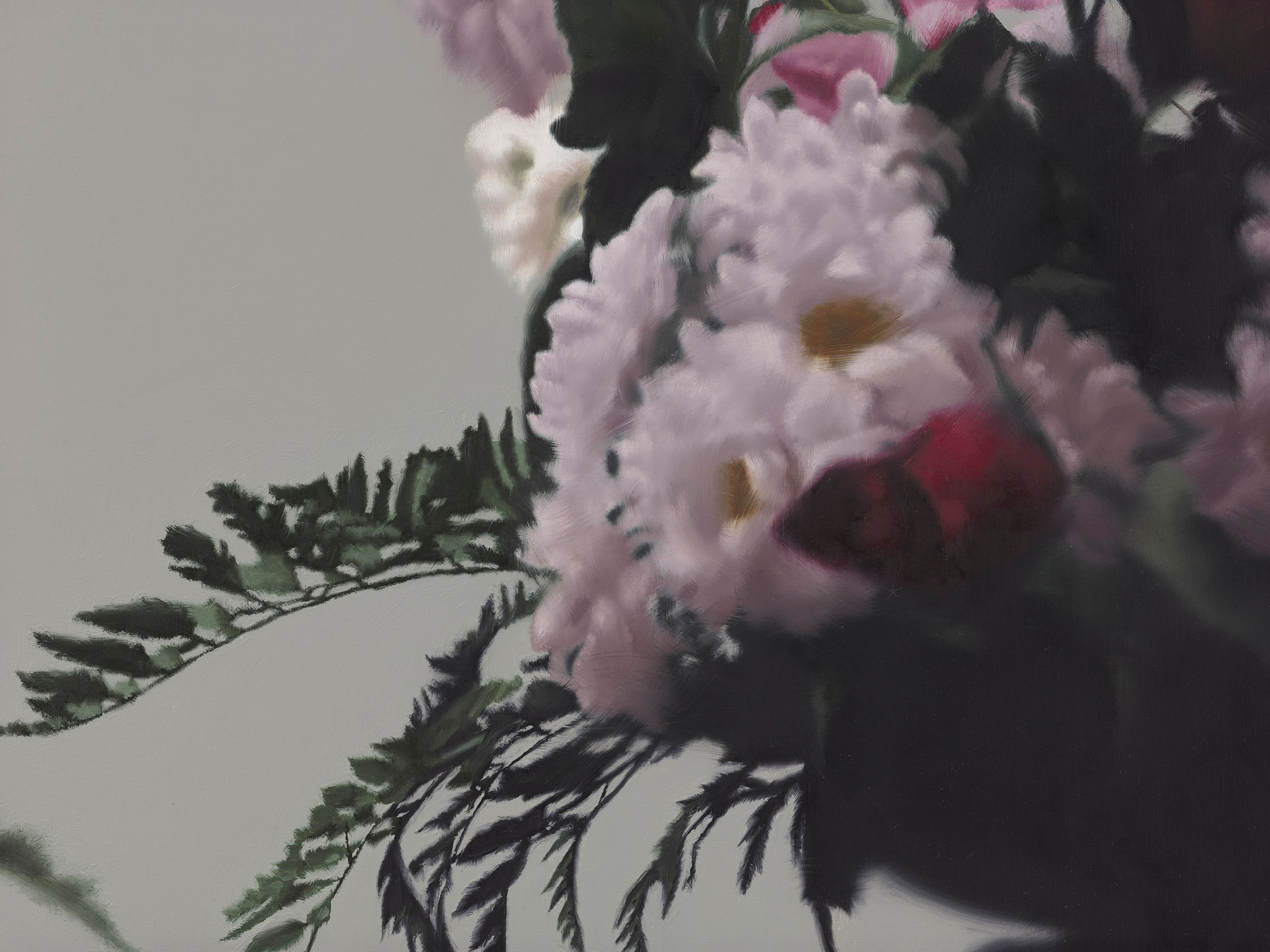 A detail from a painting by Gerhard Richter, titled Blumen, dated 1992.