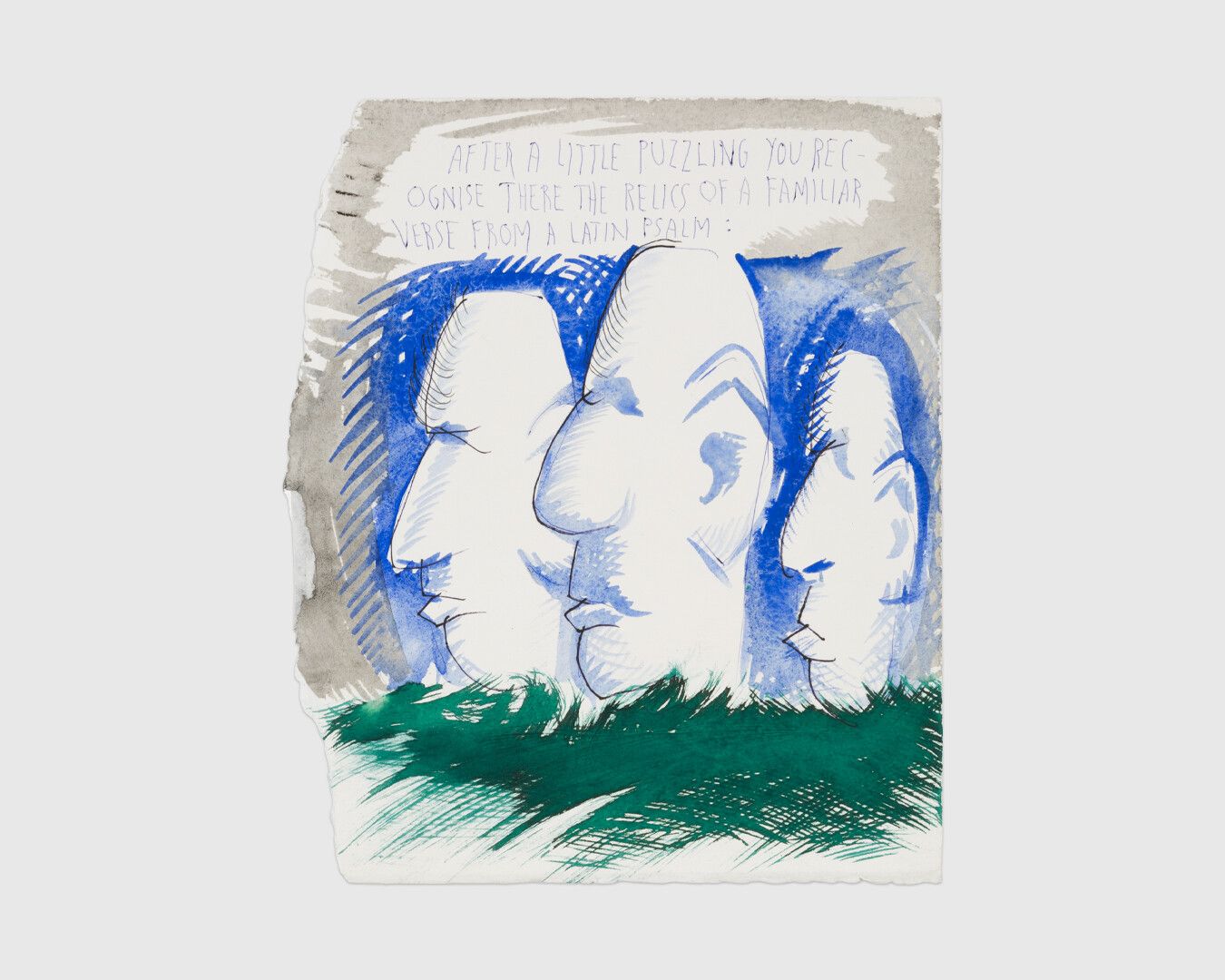 An ink drawing on paper by Raymond Pettibon, titled No Title (After a little...), dated 1998.