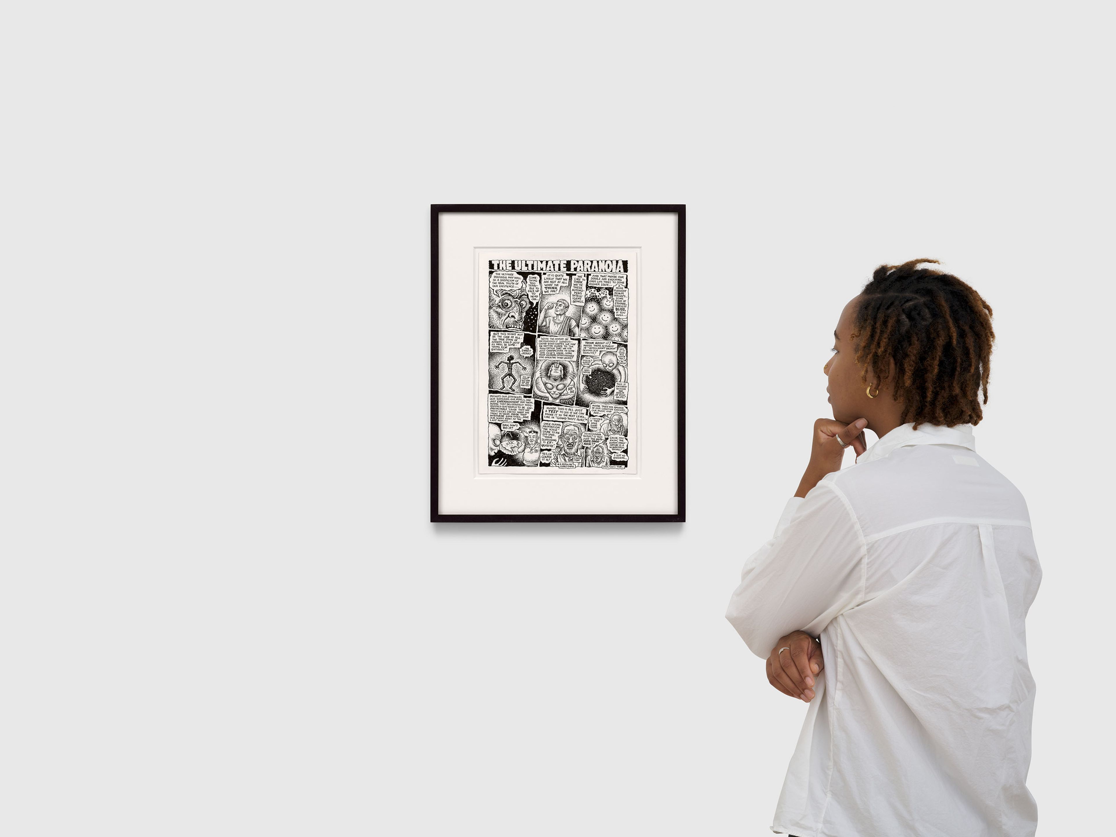 A work on paper by R. Crumb, titled Back Cover: The Ultimate Paranoia, dated 2025.