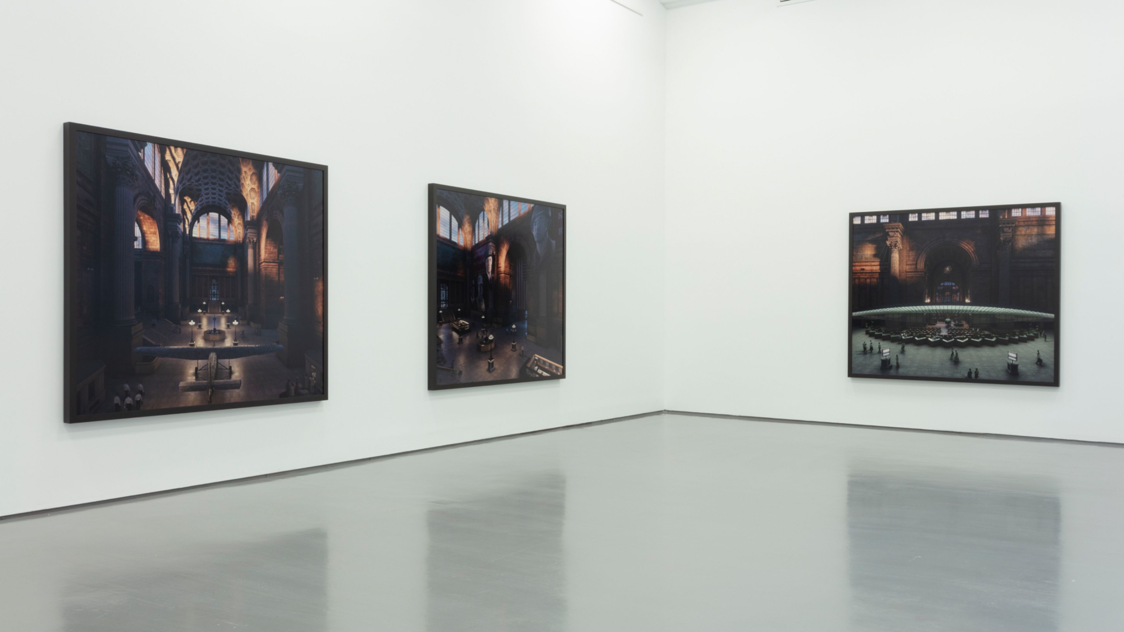 Installation view of the exhibition titled Stan Douglas: Revealing Narratives, at the PHI Foundation for Contemporary Art in Montréal, dated 2022. 