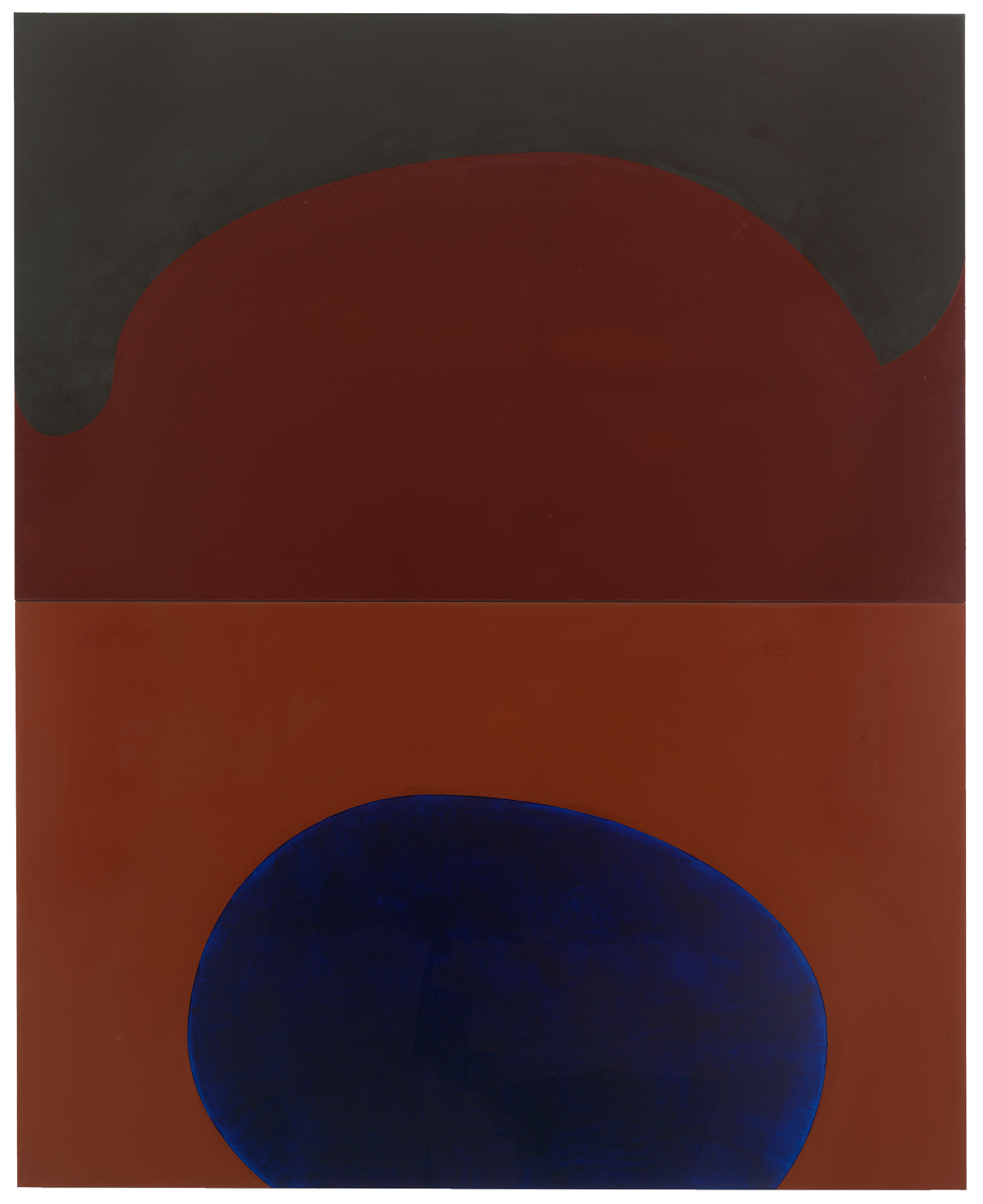 A painting by Suzan Frecon, titled composition in four colors 2, dated 2010.