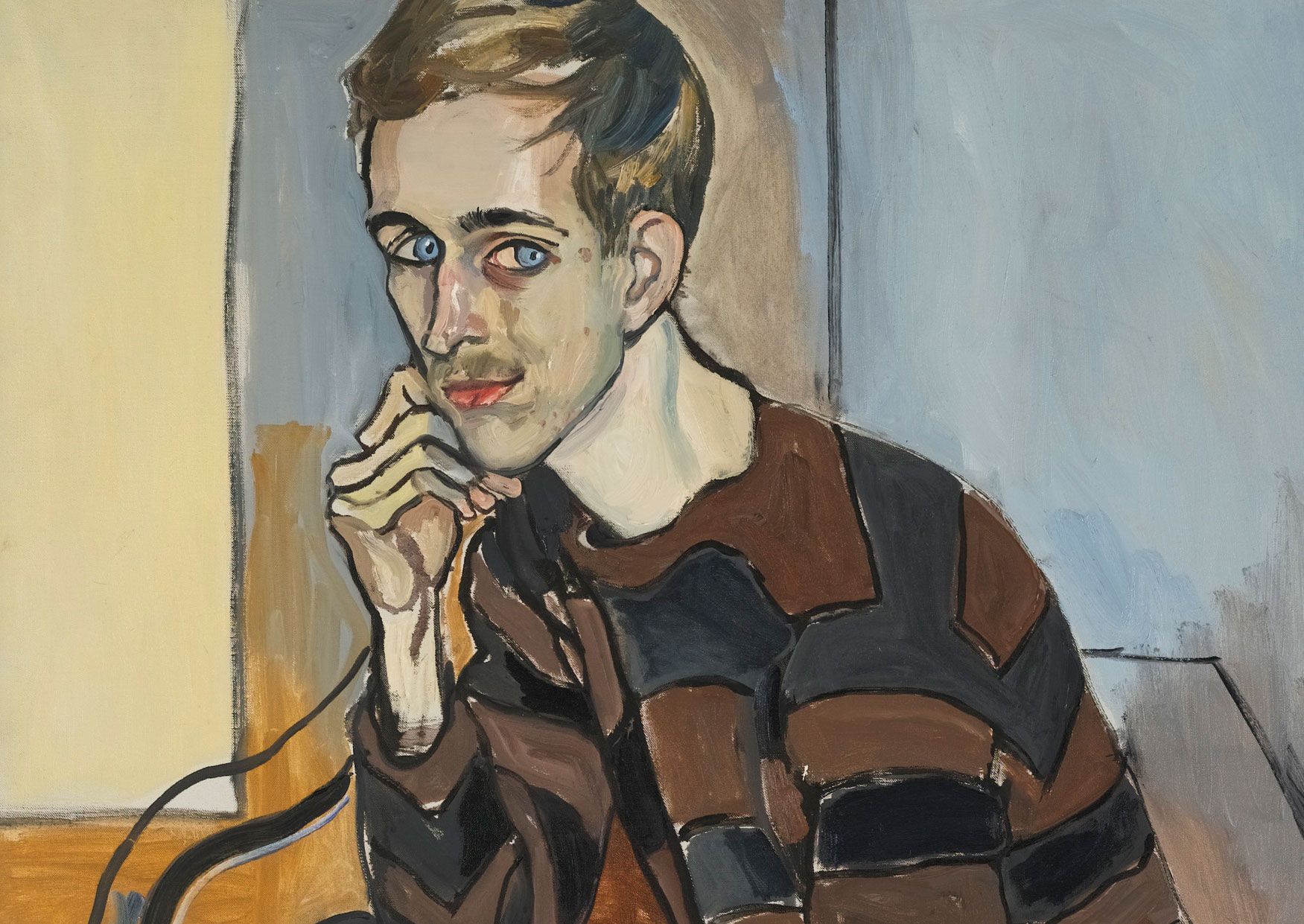 A detail from a painting by Alice Neel, titled Young Man, dated c. 1965