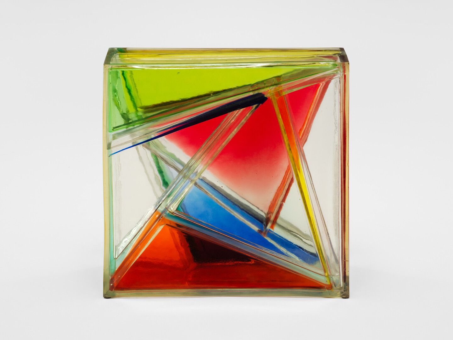 A polyester resin sculpture by Leo Amino, titled, Refractional #85, dated 1972.