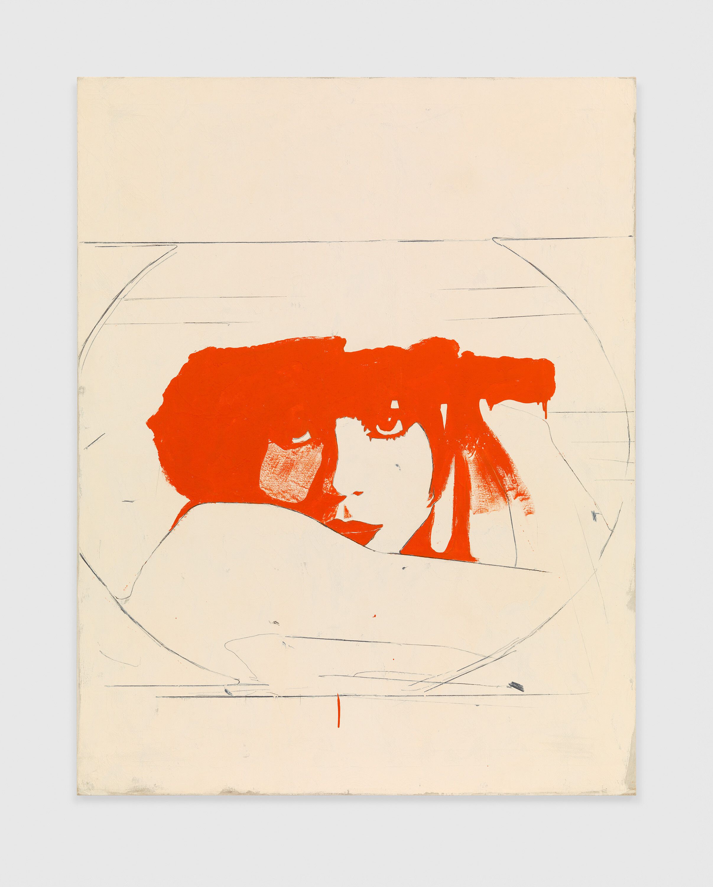 A pencil and enamel on canvas painting by Giosetta Fioroni, titled Liberty, dated 1964.