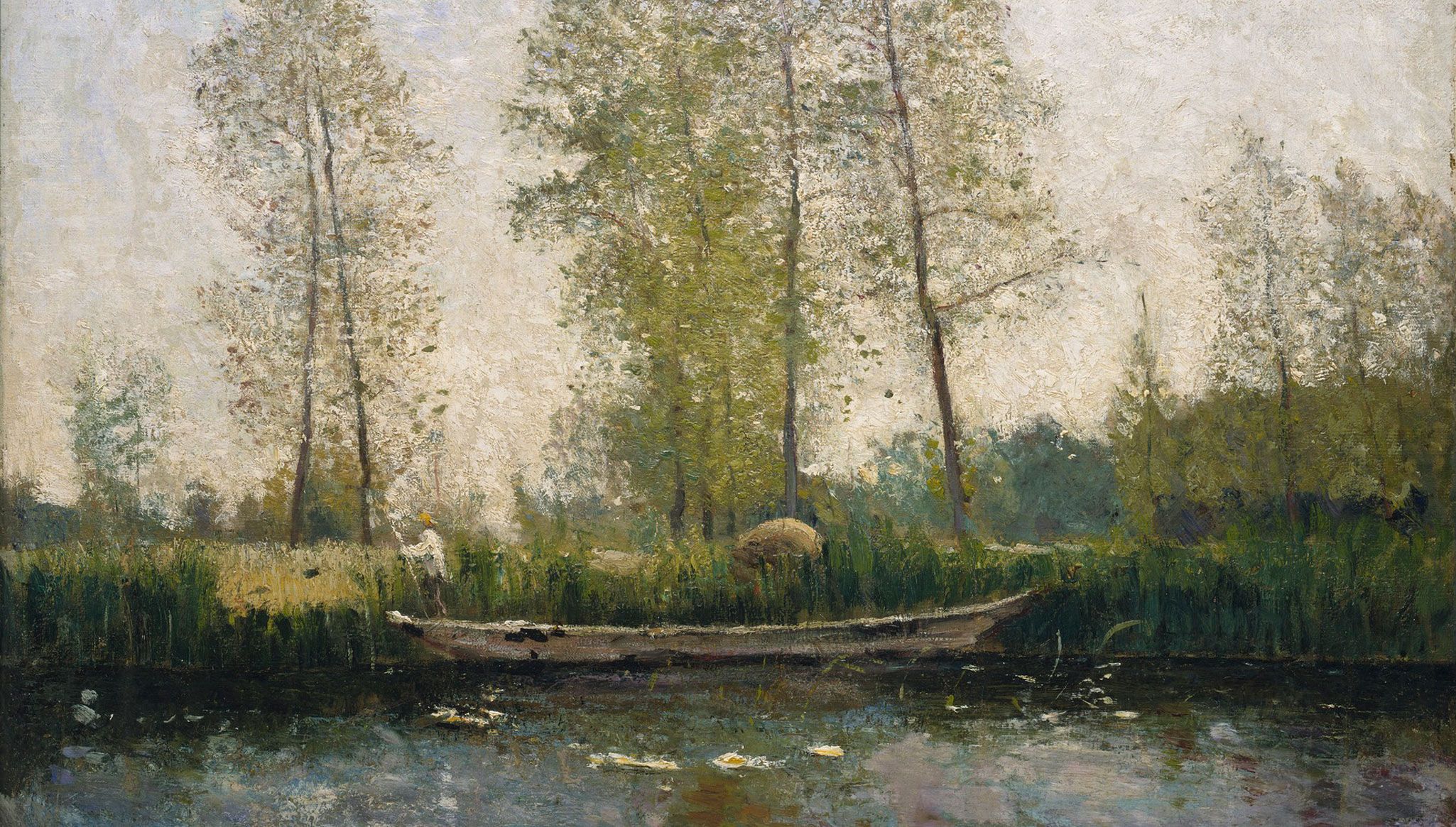 An artwork by Carl Fredrik Hill, Seine. Motif from St Germain dated 1877